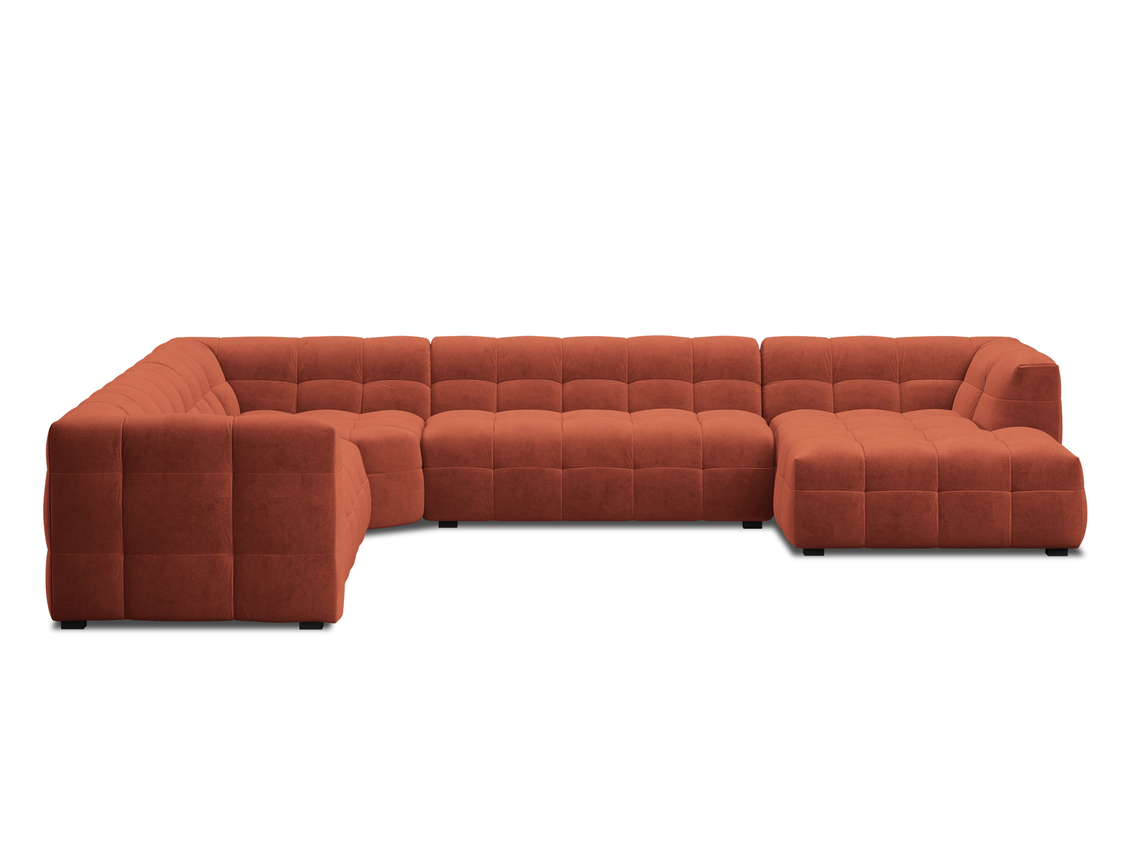 U-shaped corner sofa velvet left VESTA coral
