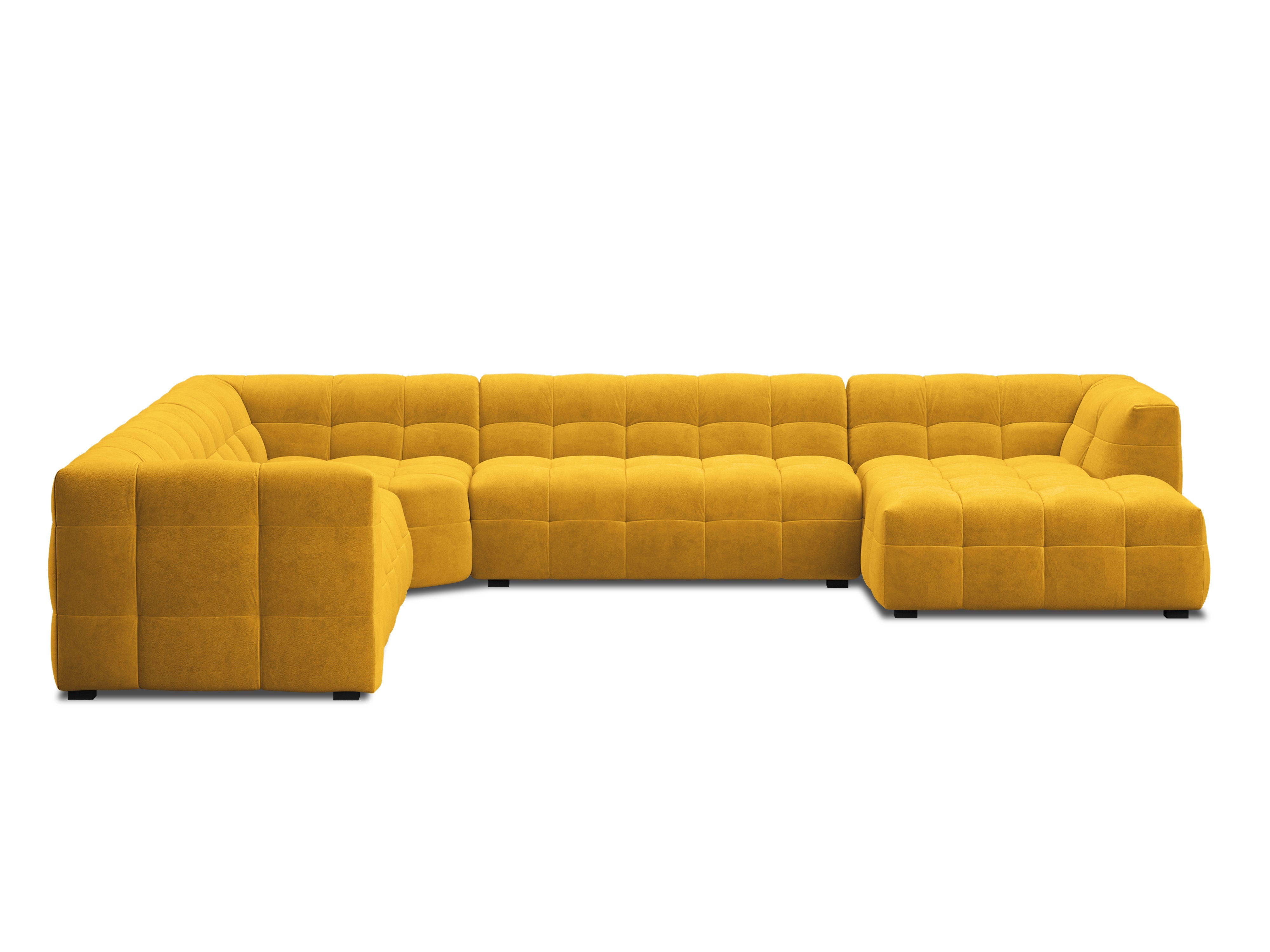 U-shaped corner sofa velvet left VESTA yellow