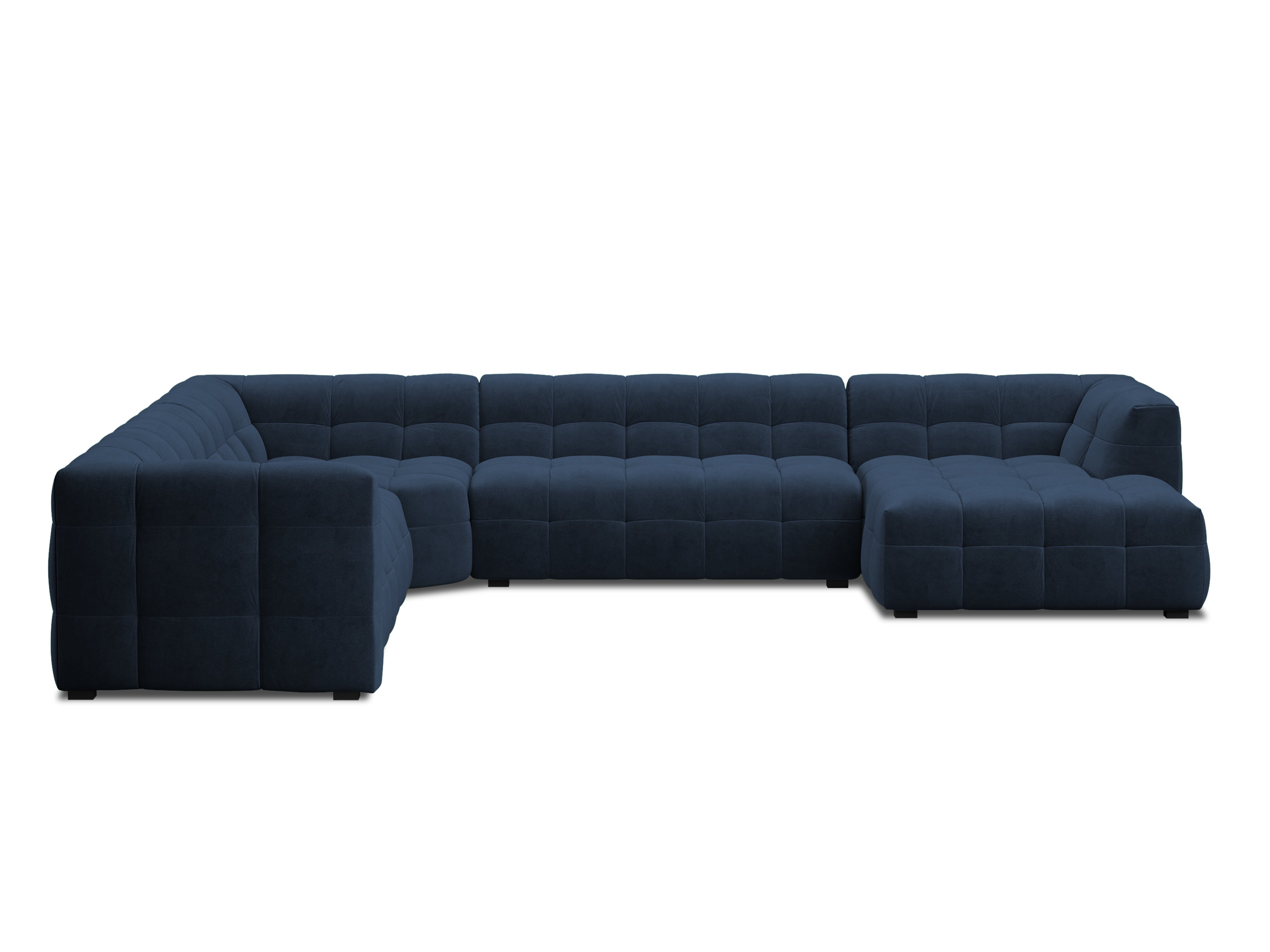 U-shaped corner sofa velvet left VESTA royal blue