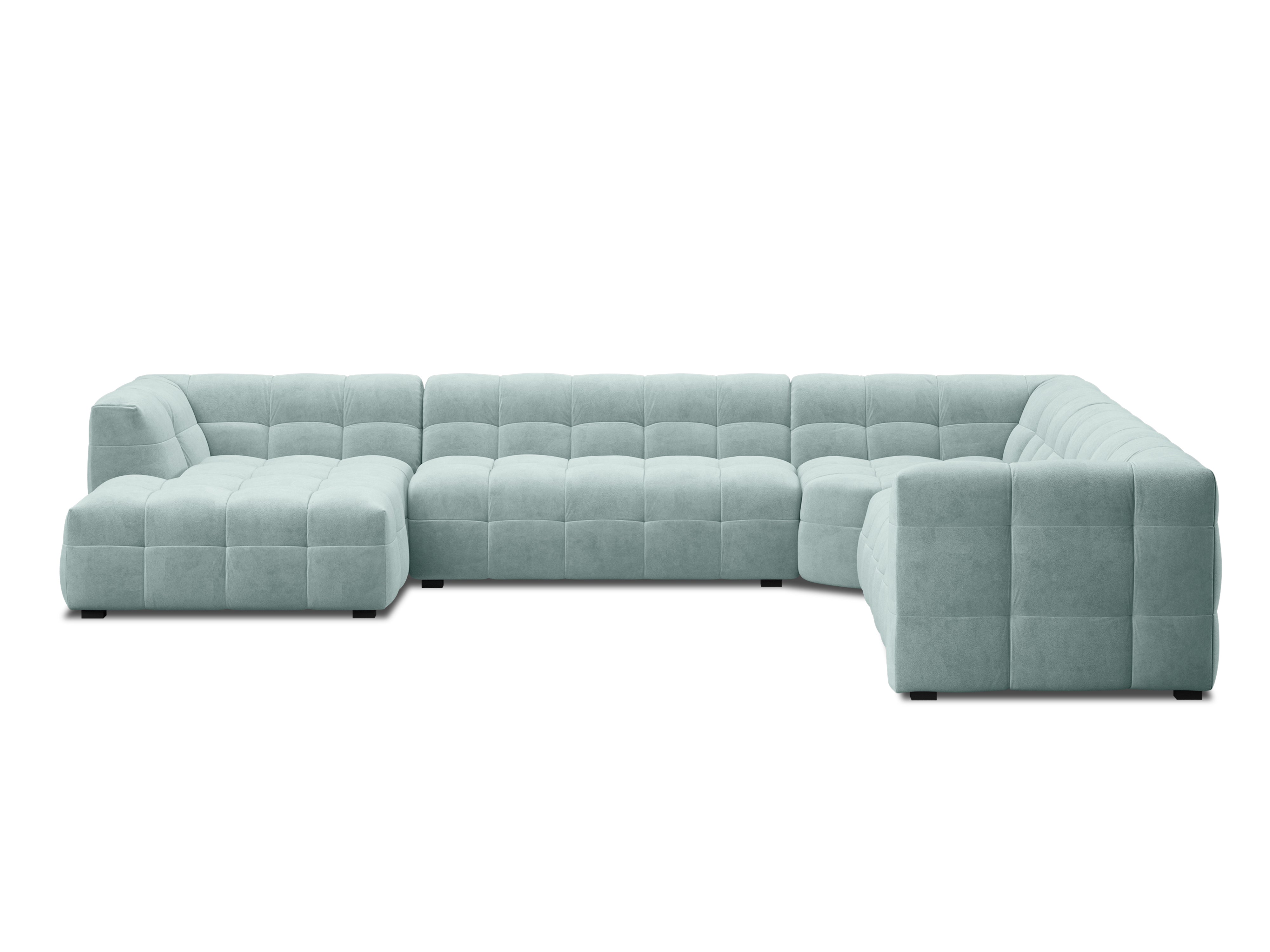 U-shaped velvet right-hand corner sofa VESTA mint