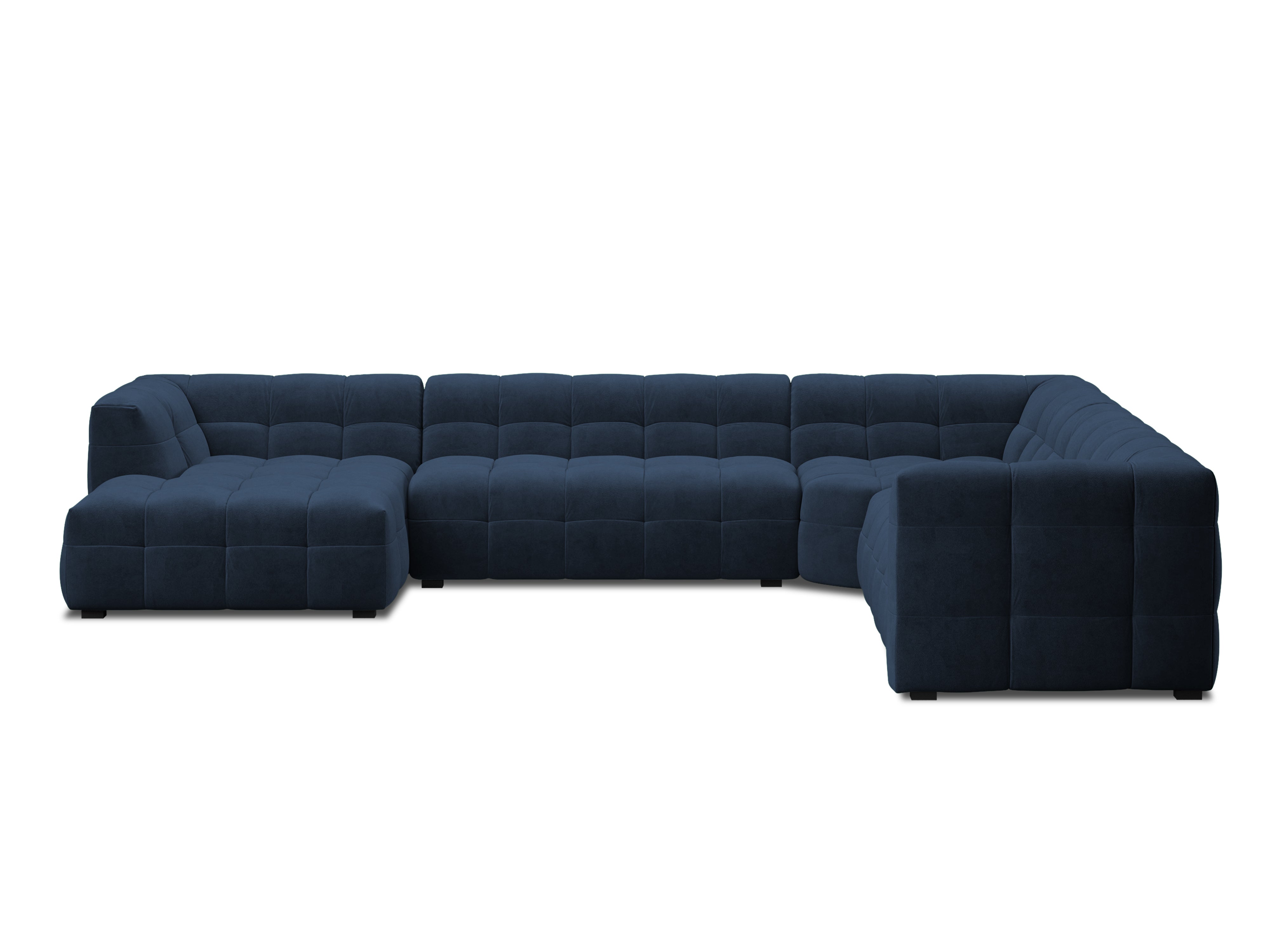 U-shaped velvet right-hand corner sofa VESTA royal blue