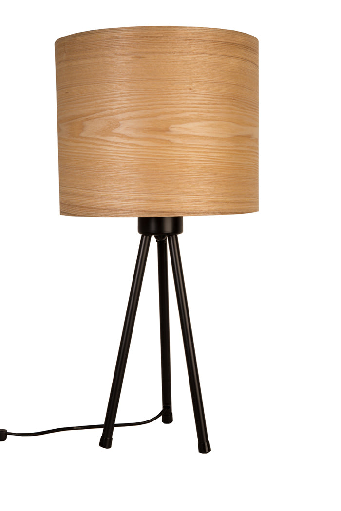 The Woodland table lamp is a retro style in a completely new version. The lamp has a lampshade with a classic, simple, regular shape. The lampshade was made of ash veneer, which distracts the light and spreads a warm and pleasant atmosphere. Veneer is flexible enough and can be formed in such calm and regular shapes.