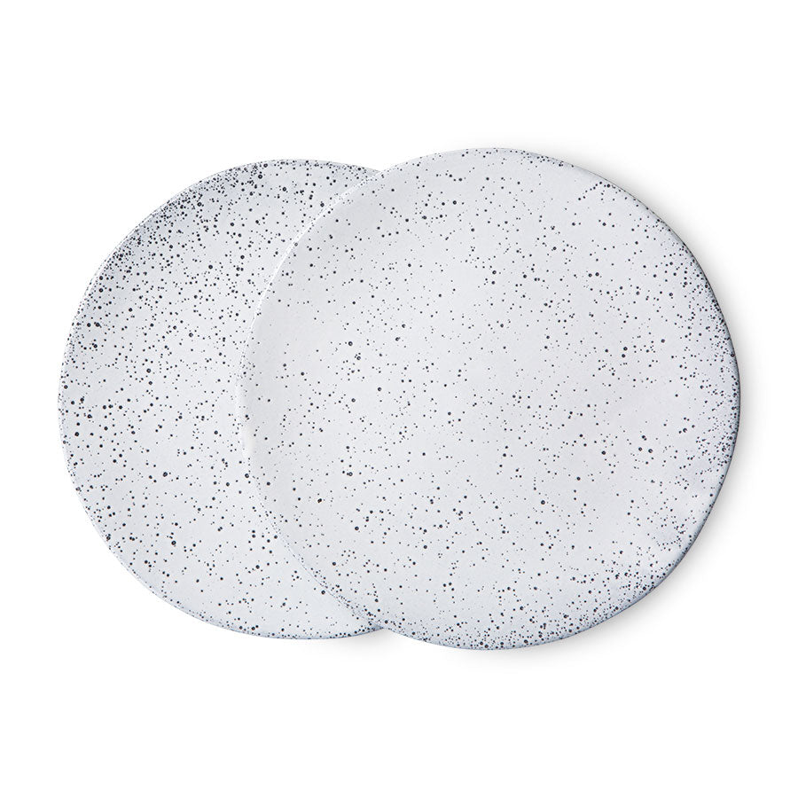 Medium ceramic plate BOLD & BASIC cream 2 pieces