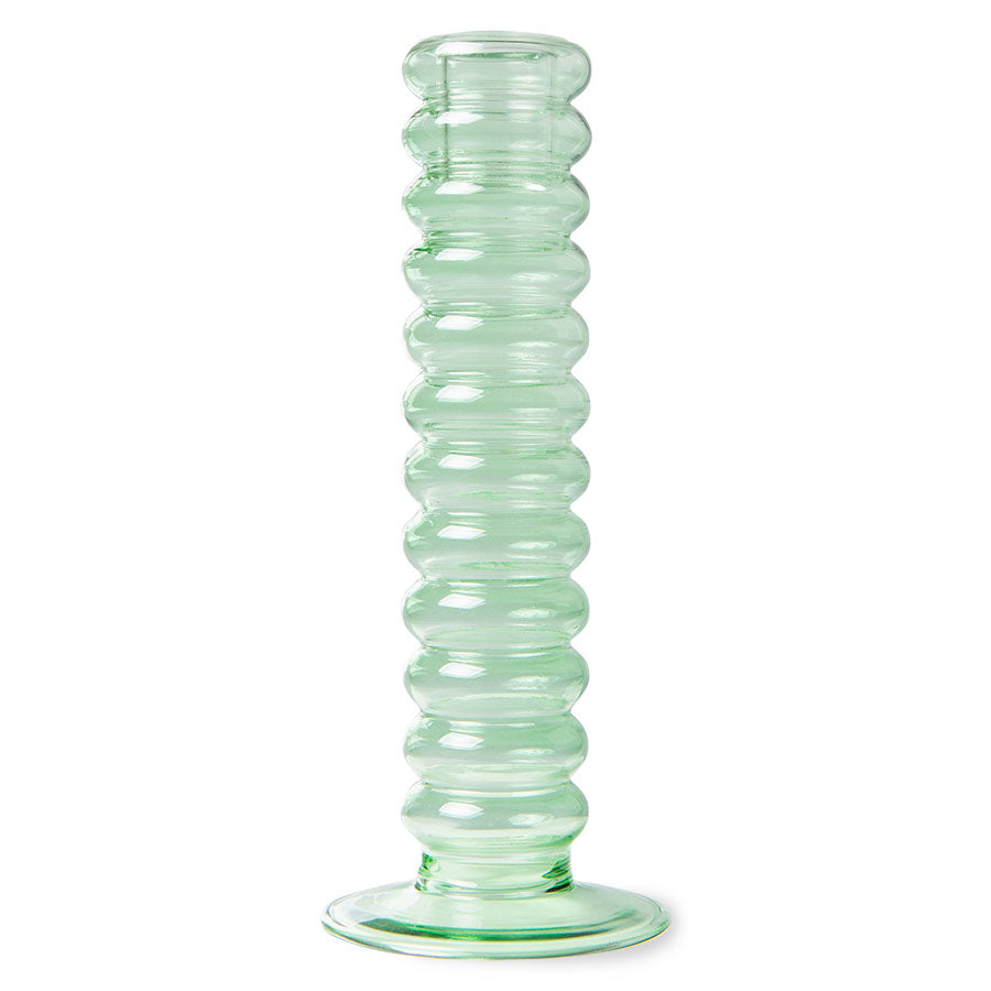 Glass candle holder EMERALDS L mint green