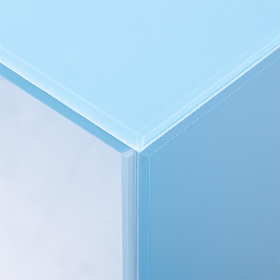 Glass table BLOCK blue