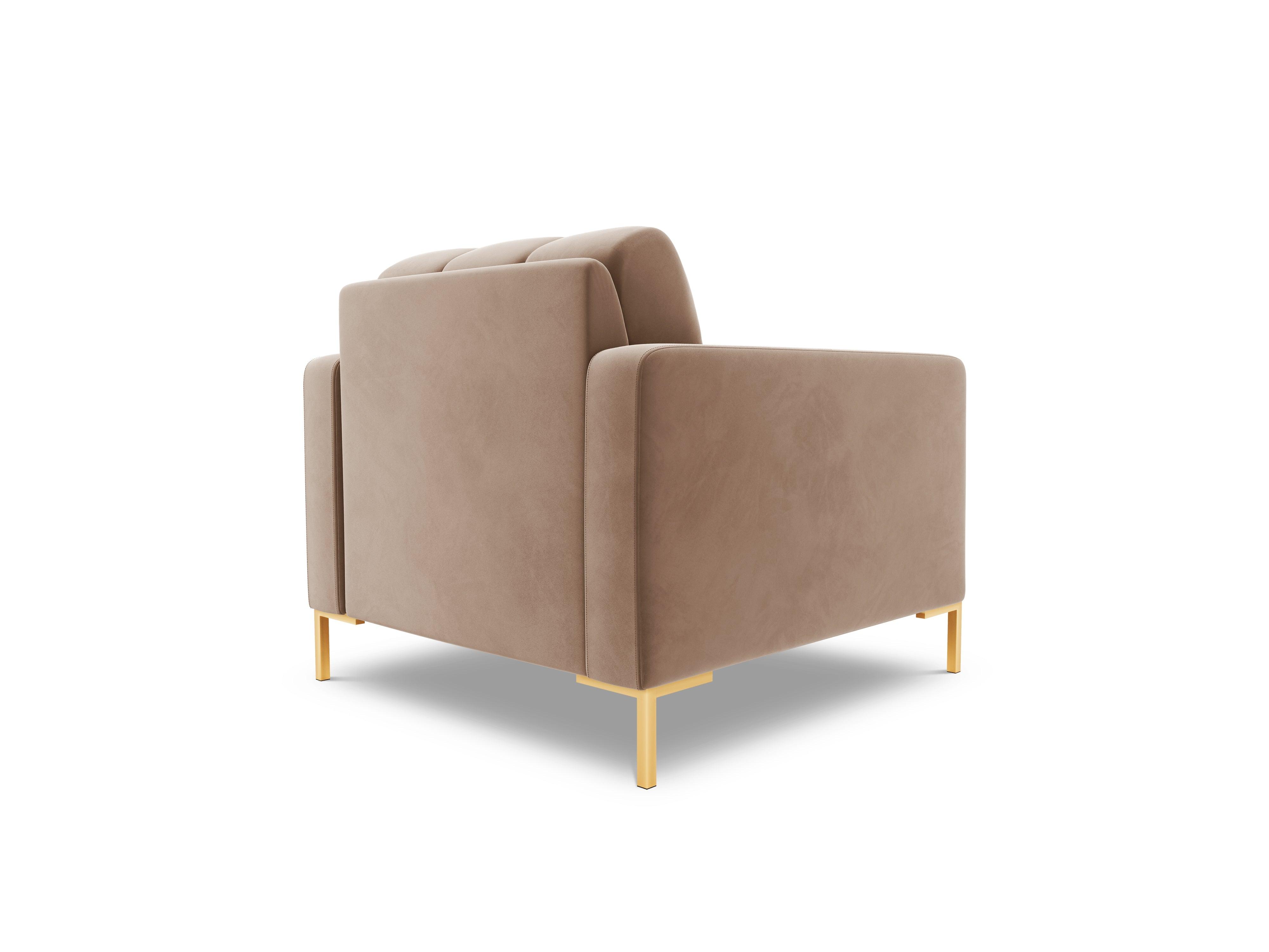 Armchair velvet BALI beige with gold base - Eye on Design