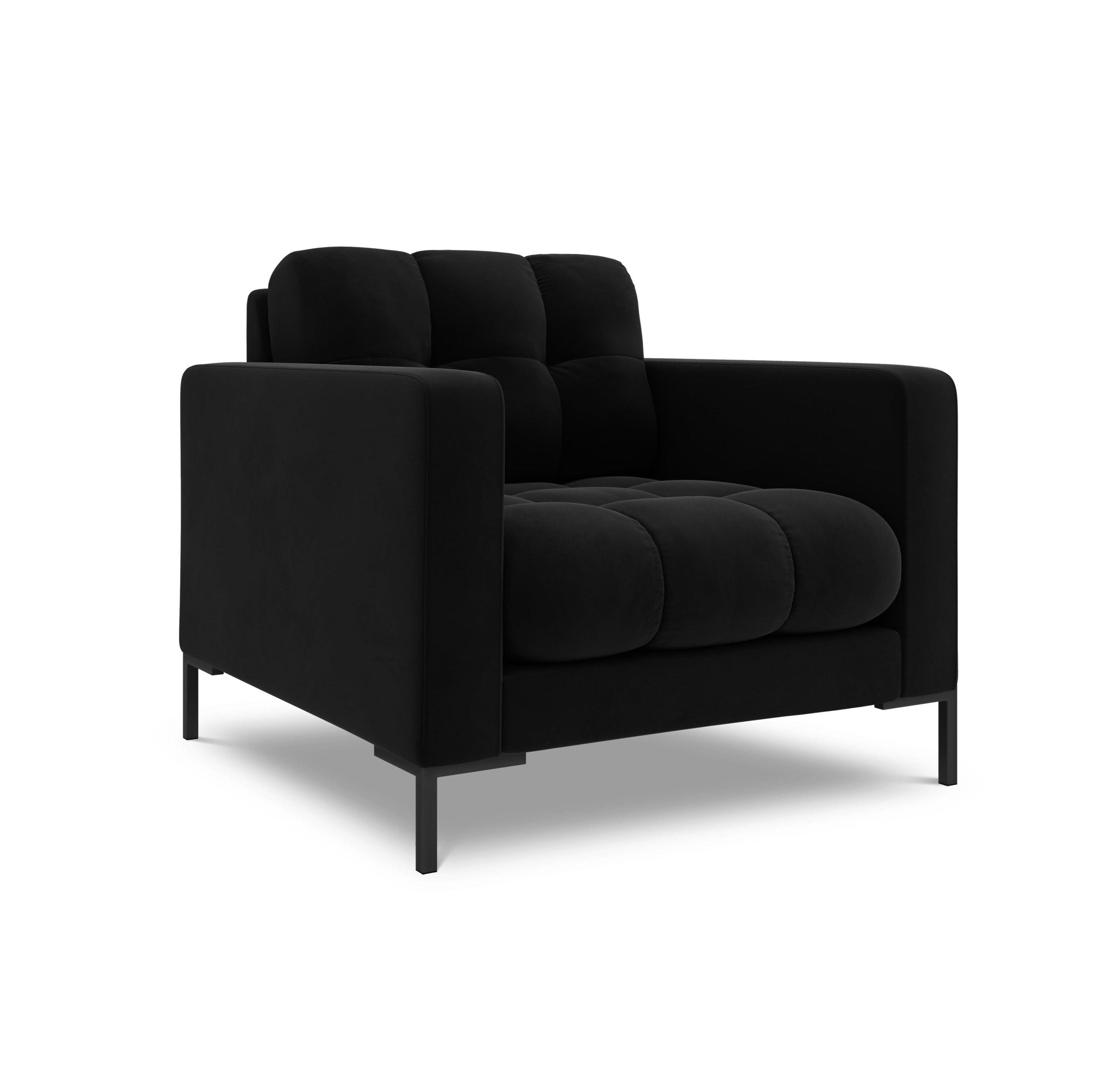 Armchair velvet BALI black with black base - Eye on Design