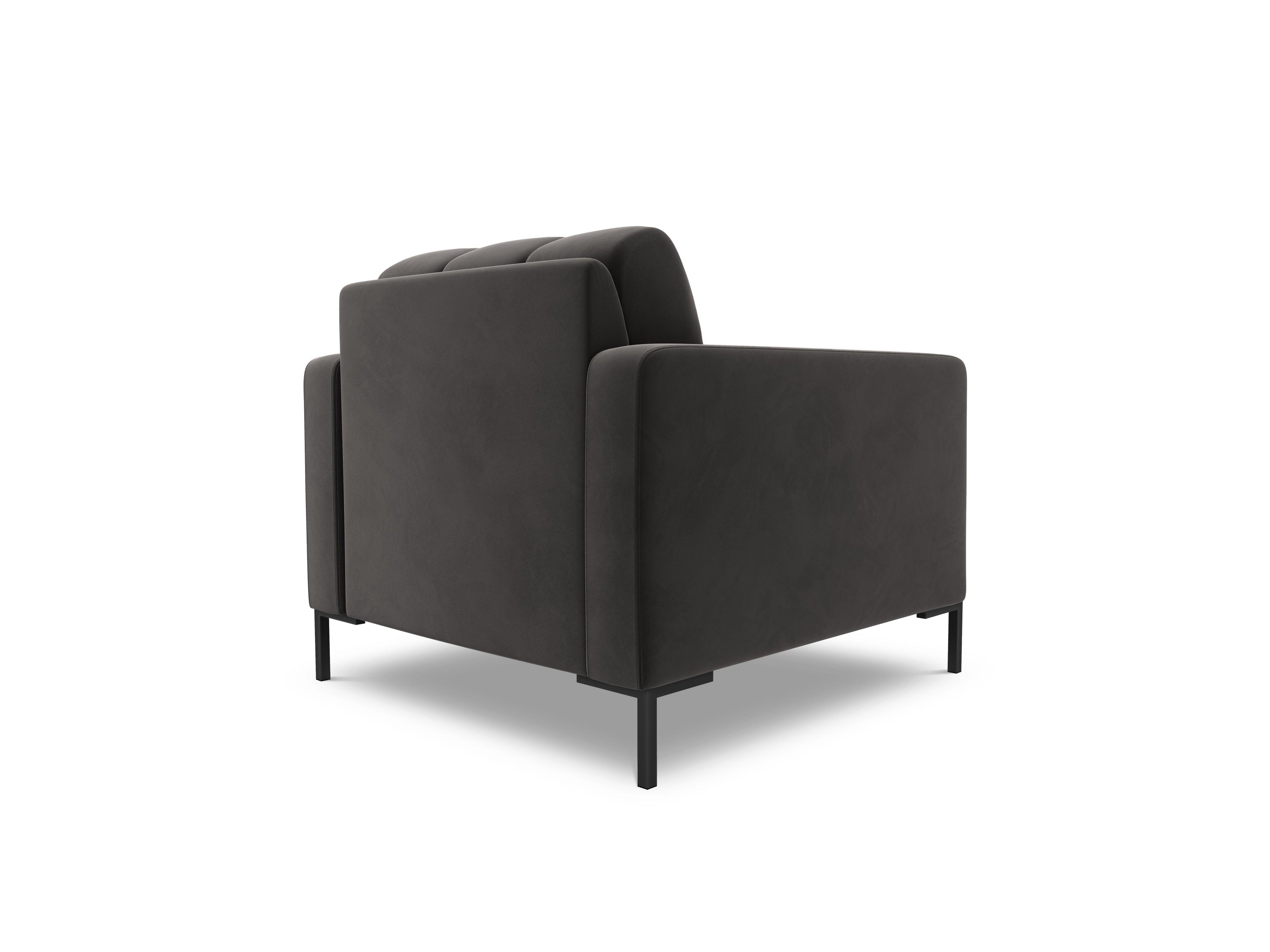 Armchair velvet BALI dark grey with black base - Eye on Design