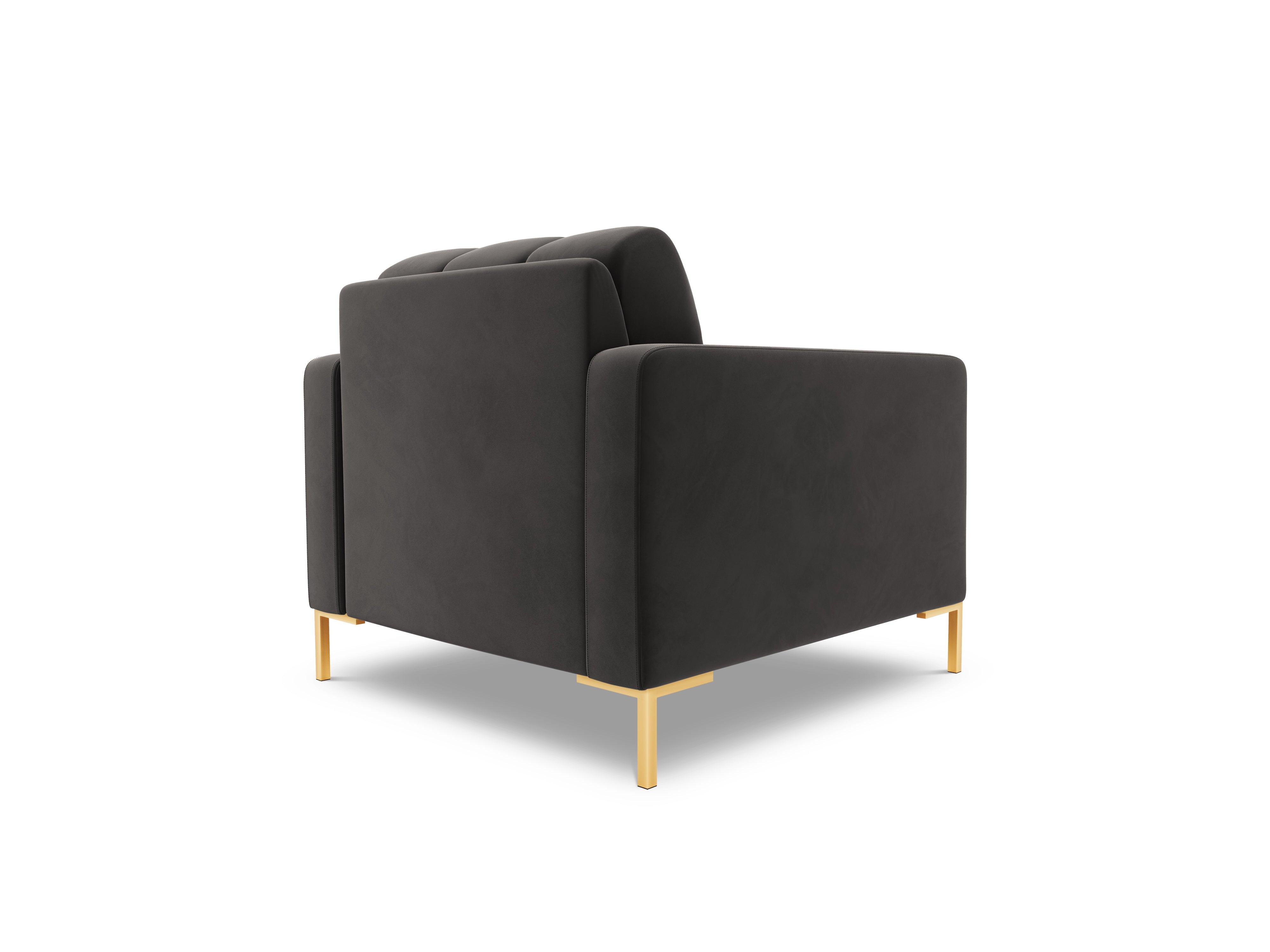 Armchair velvet BALI dark grey with gold base - Eye on Design