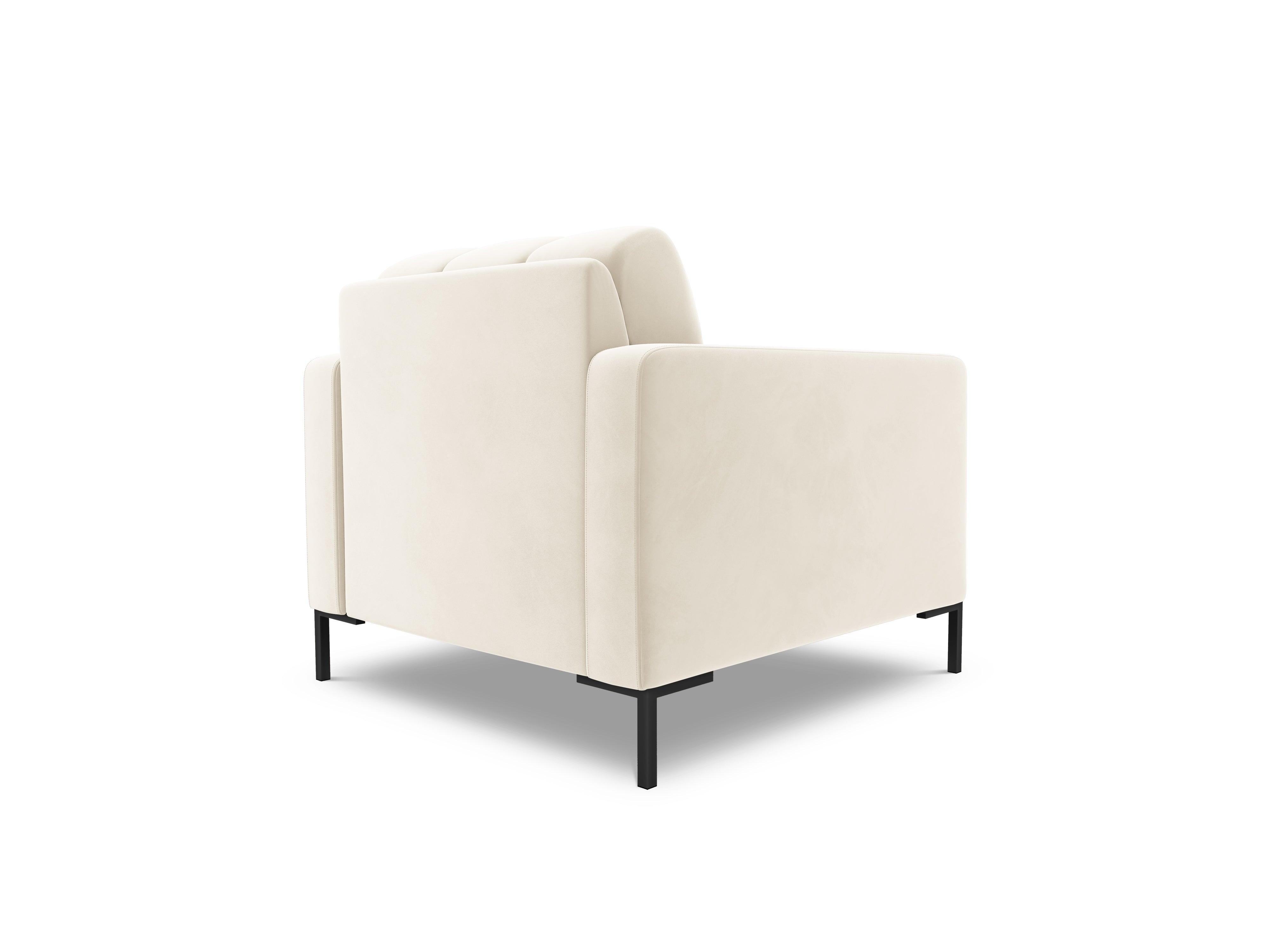 Armchair velvet BALI light beige with black base - Eye on Design