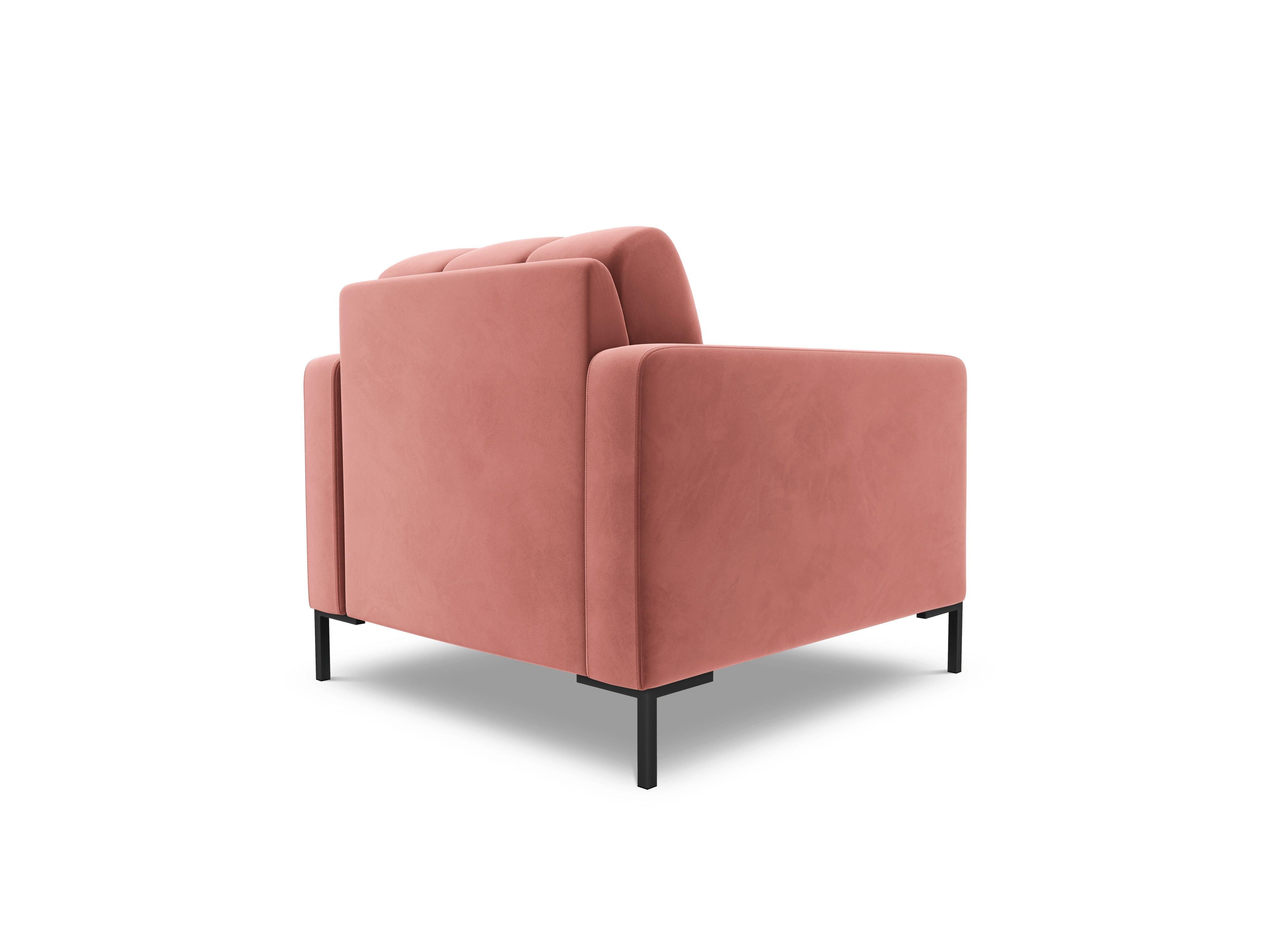 Armchair velvet BALI pink with black base - Eye on Design