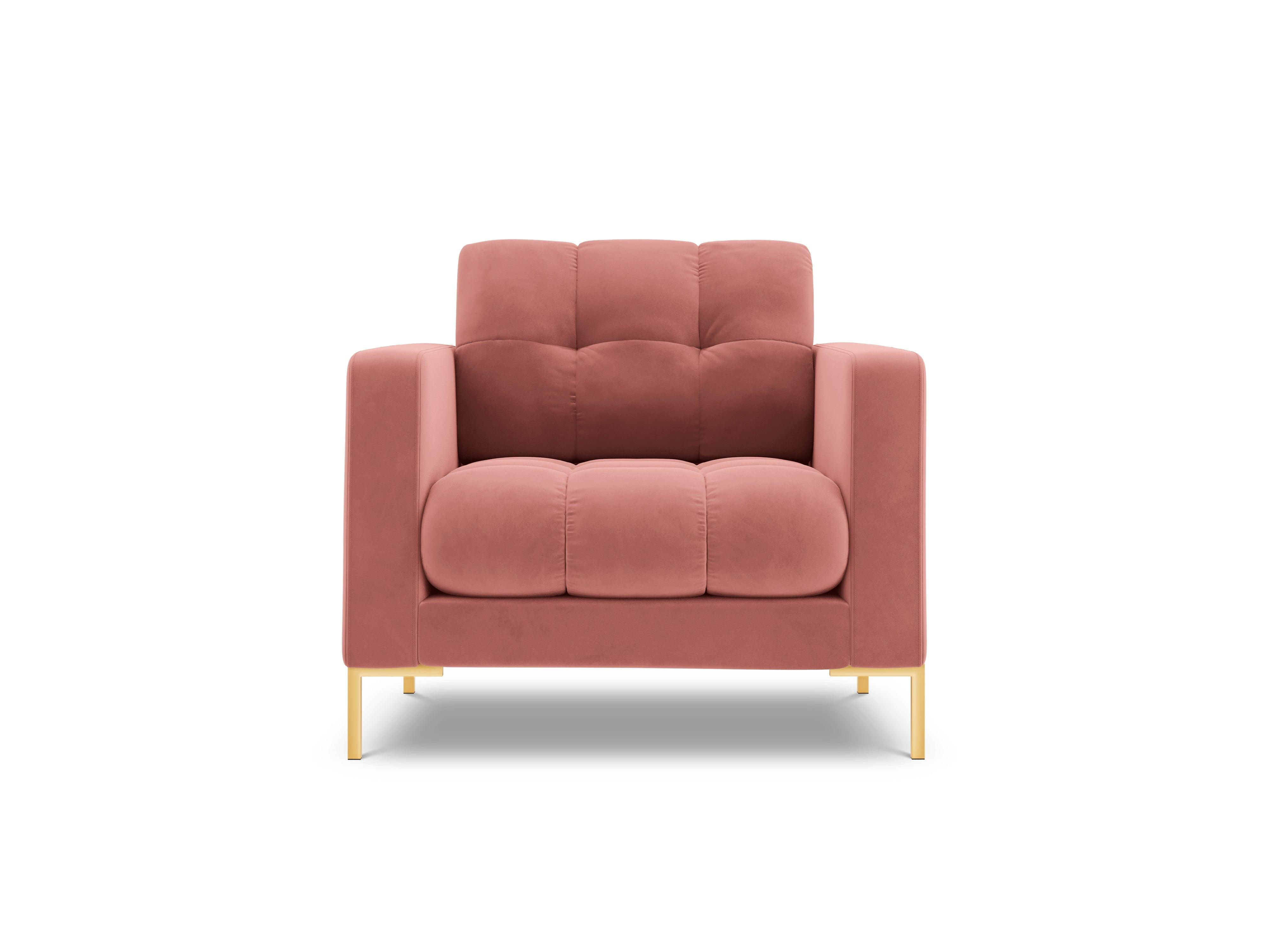 Armchair velvet BALI pink with gold base - Eye on Design