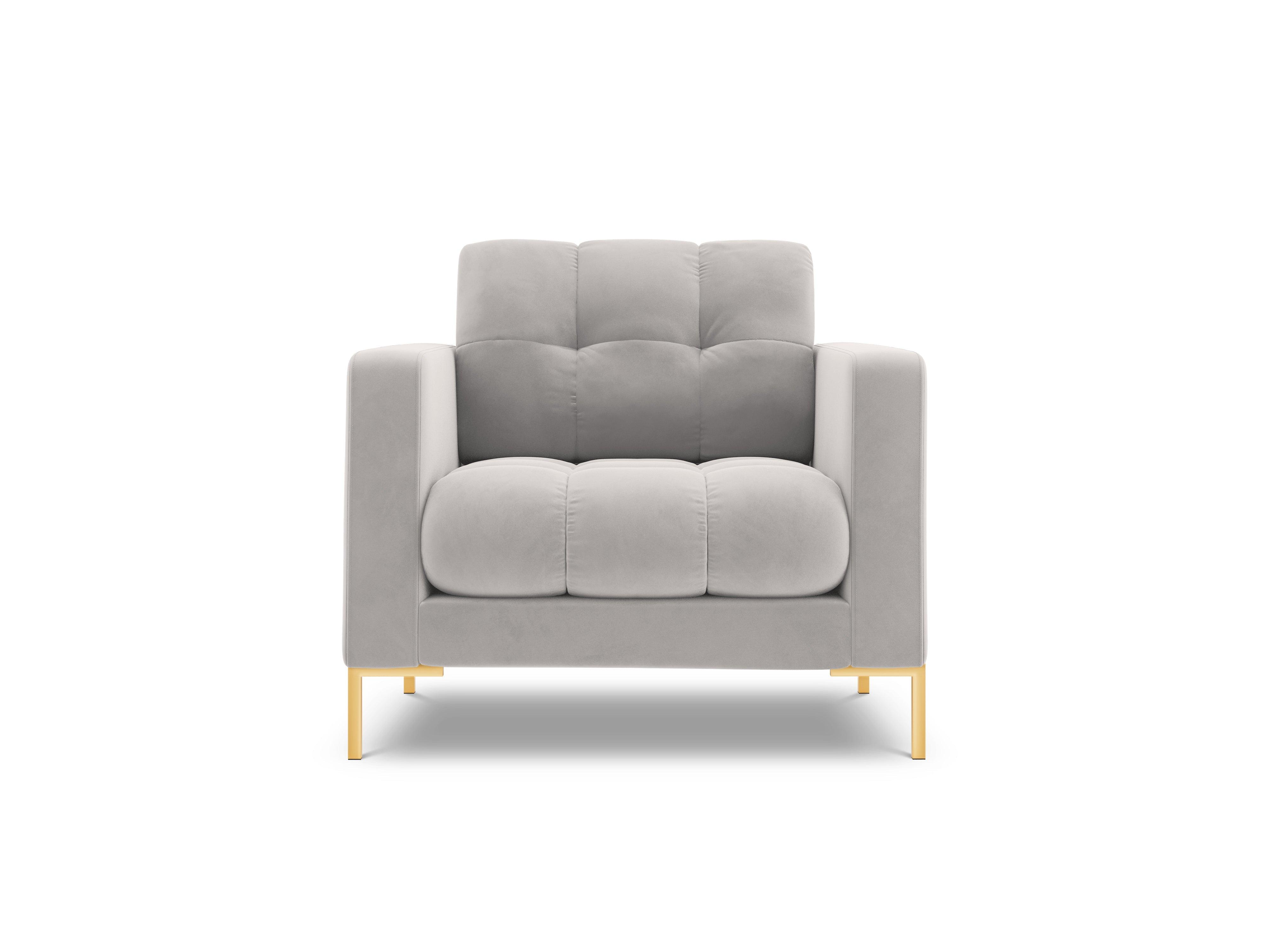 Armchair velvet BALI silver with gold base - Eye on Design