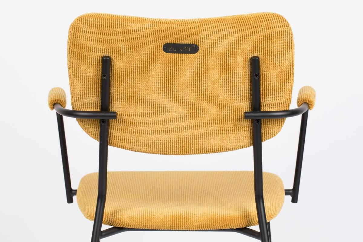 Armchair with armrests BENSON mustard, Zuiver, Eye on Design