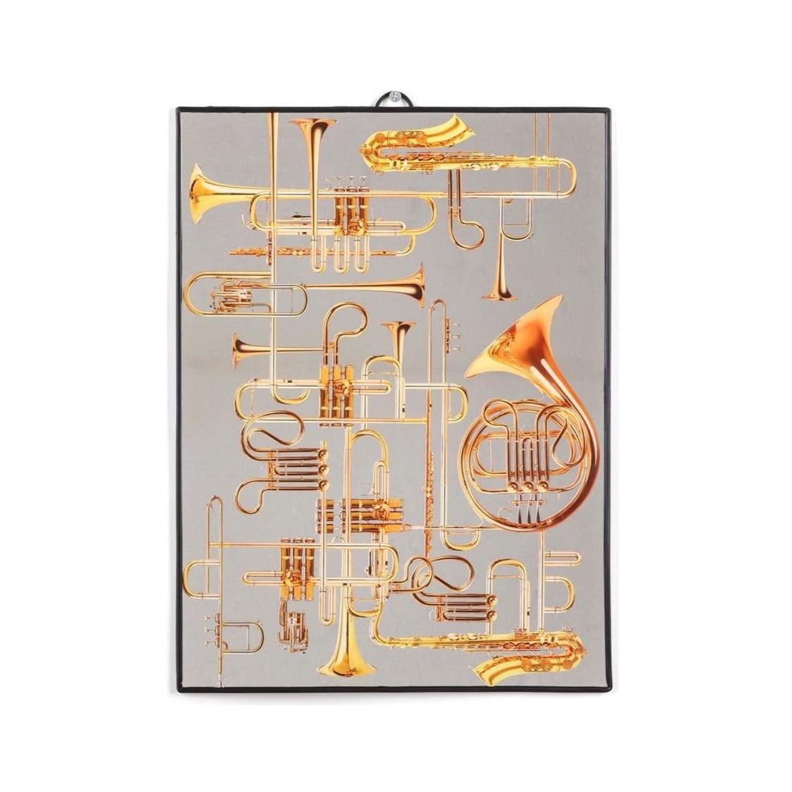 BIG TRUMPETS mirror in black frame - Eye on Design