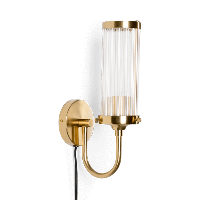 Modern acrylic design tubes are complemented by a matte brass wall finish. Thanks to our fashionable Angel On Fire wall lamp, you can softly and stylishly illuminate the wall in the gallery or add the glow of empty wall space. Style that