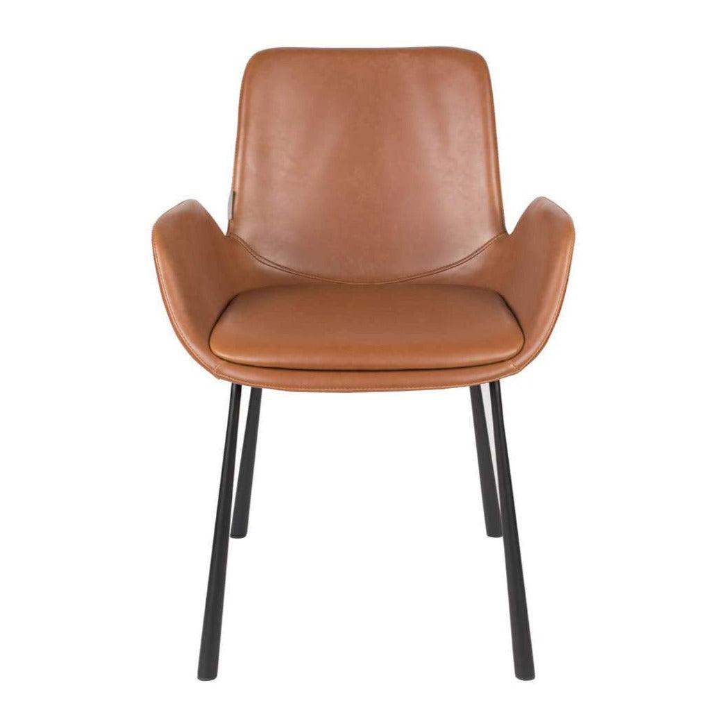 BRIT ecological leather armchair brown, Zuiver, Eye on Design