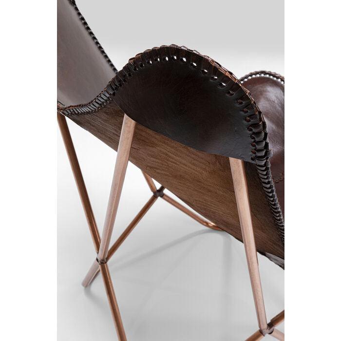 BUTTERFLY armchair brown leather - Eye on Design