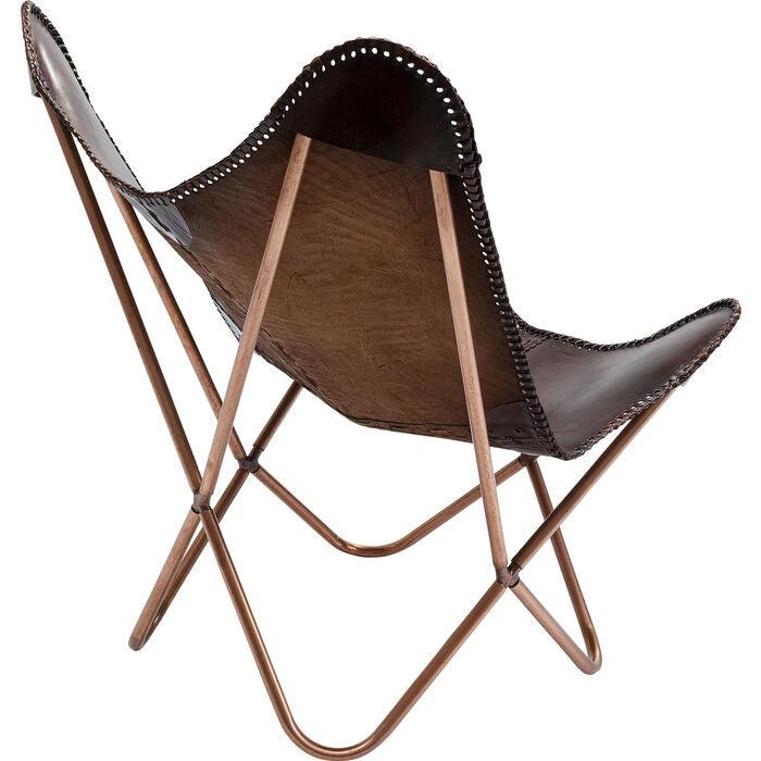 BUTTERFLY armchair brown leather - Eye on Design