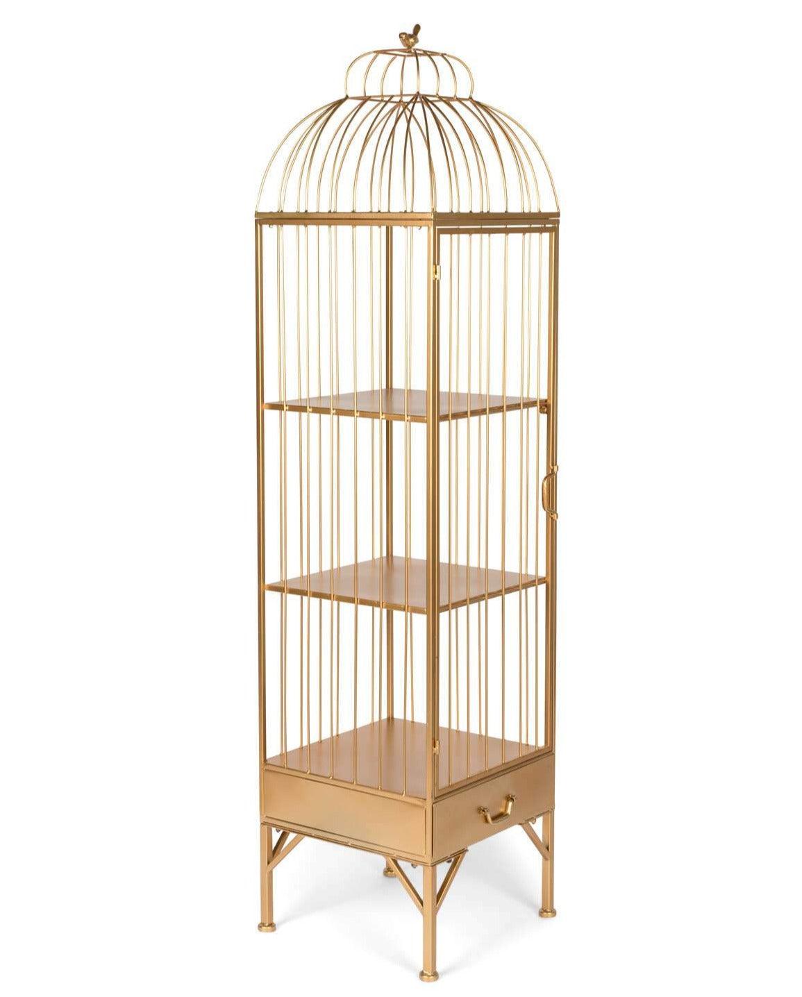 Kiss goodbye to these ordinary white shelves and take the type of cabinet worthy of your own exhibition. Drawing from a classic bird cage inspiration, the Unlock Me cabinet is a golden pleasure that looks as good as the little things you want to keep in it. The three shelves and the lower drawer are supplemented with elegant lines and a powder -painted finish, but the best part of the cabinet is a bird that sits not inside, but at the top. Symbol of fun and freedom if it ever existed!