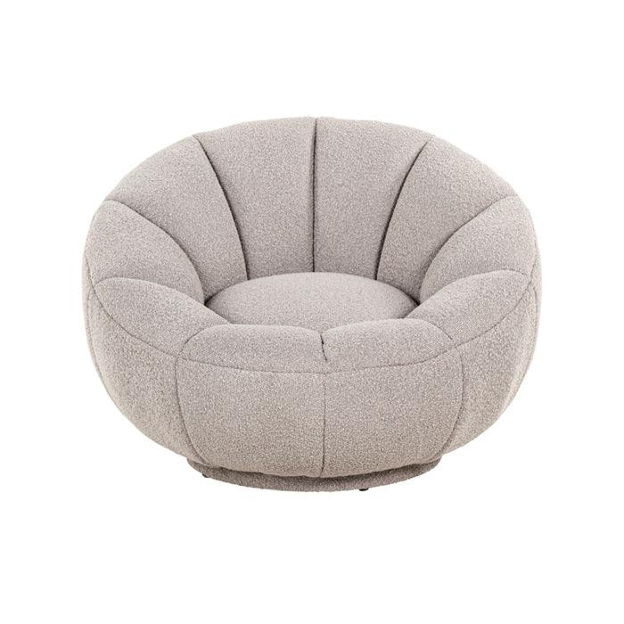 CATANIA taupe bouclé swivel armchair - Eye on Design