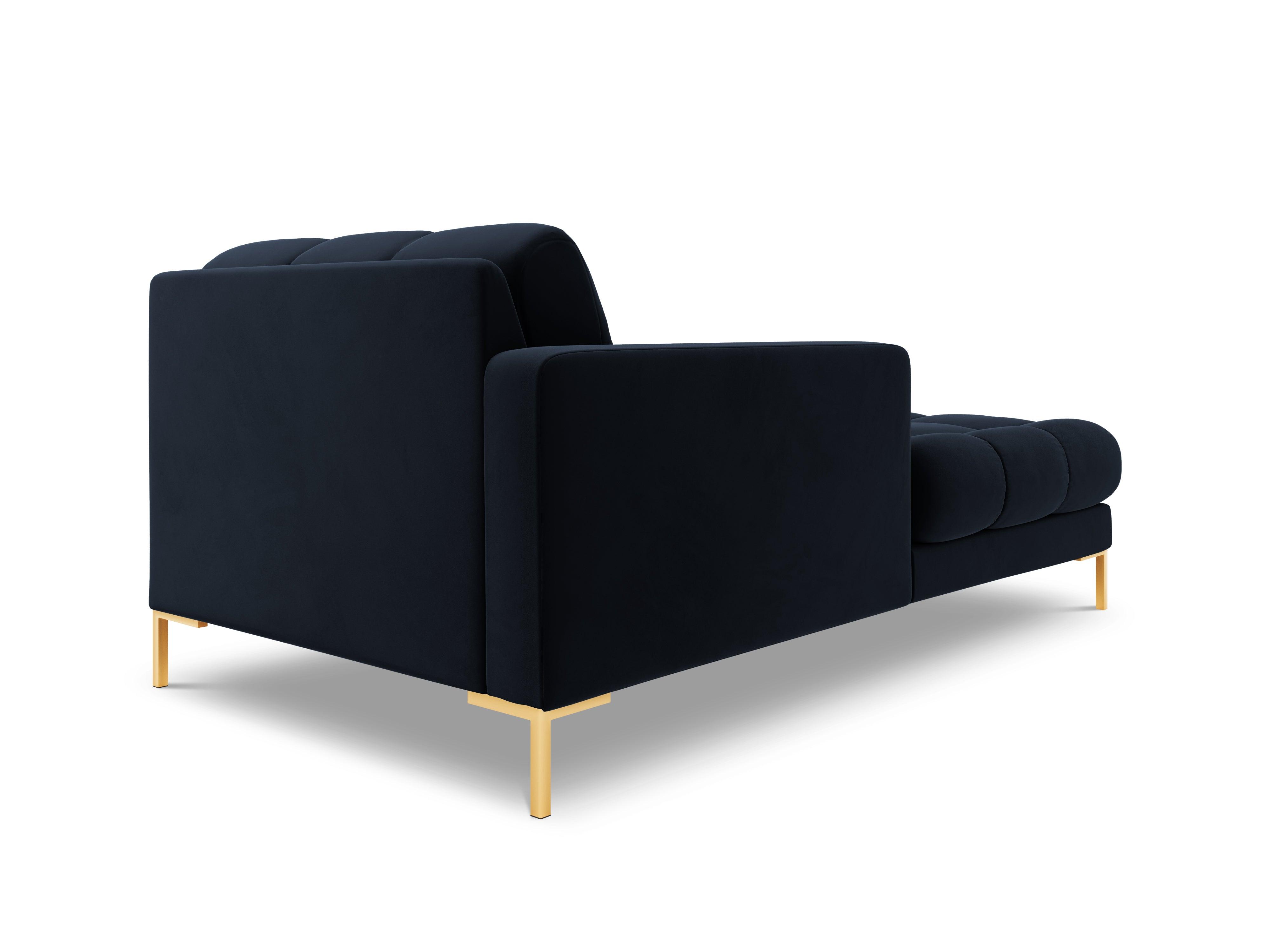 Chaise longue velvet left side BALI dark blue with gold base - Eye on Design