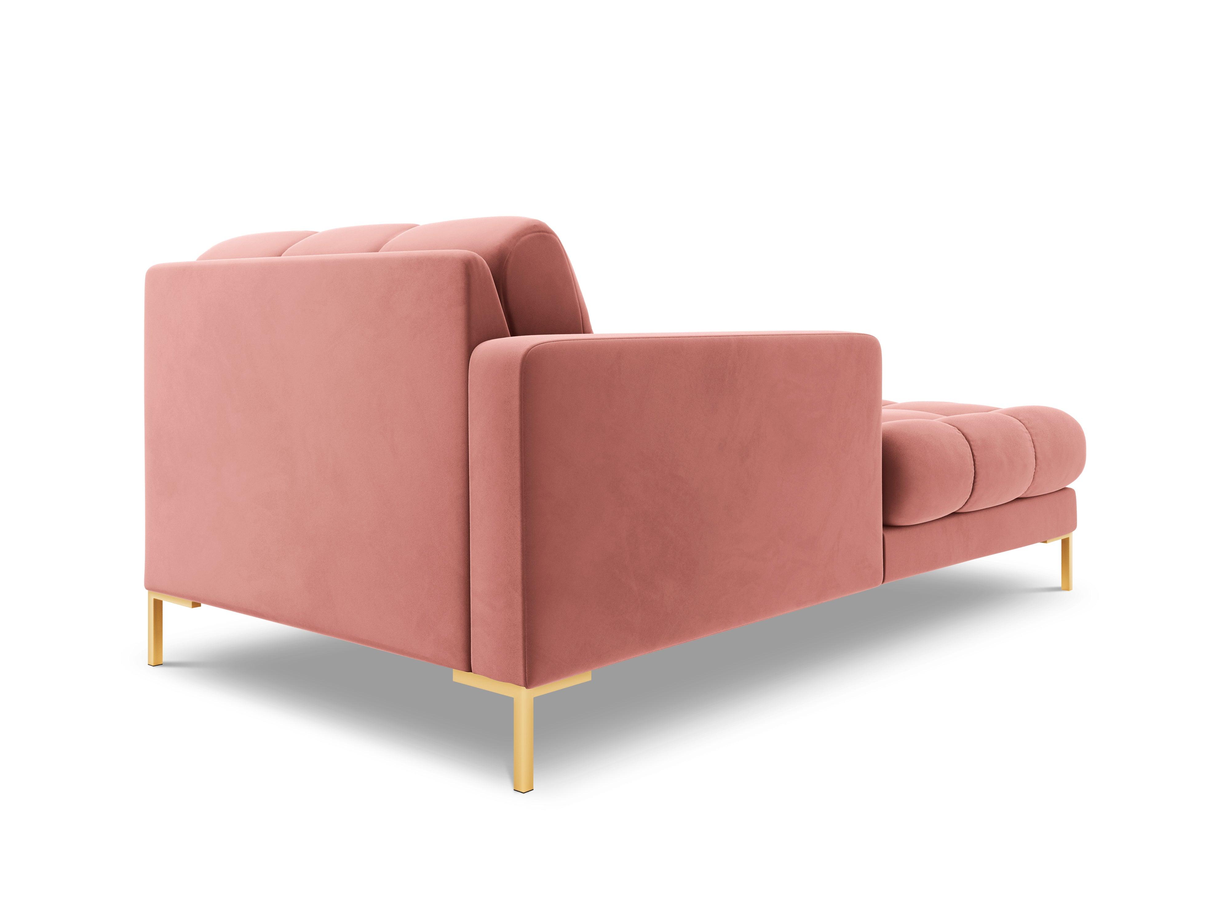 Chaise longue velvet left side BALI pink with gold base - Eye on Design