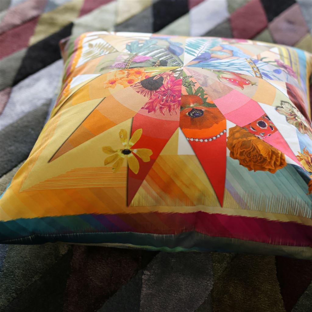 Double-sided pillow BOTANIC RAINBOW cotton satin - Eye on Design