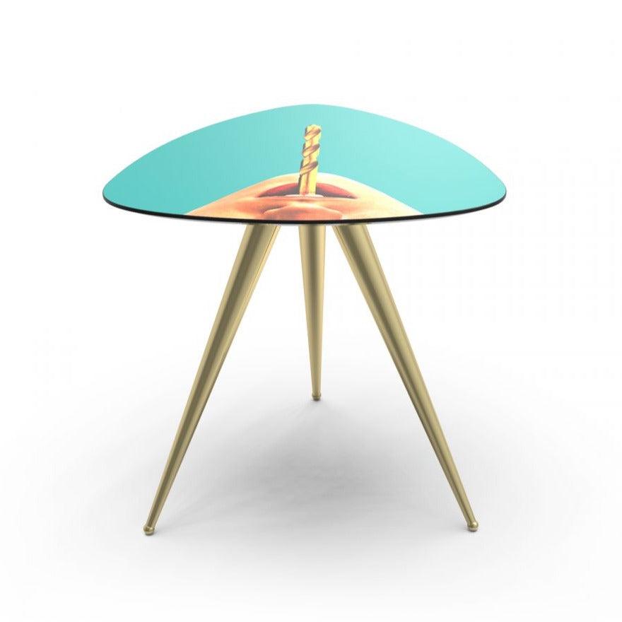 DRILL turquoise table - Eye on Design