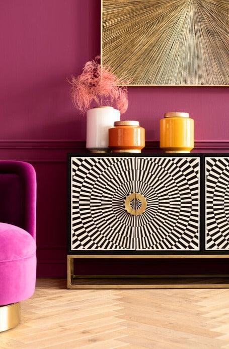 ELECTRO chest of drawers black with gold details - Eye on Design