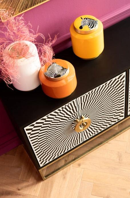 ELECTRO chest of drawers black with gold details - Eye on Design