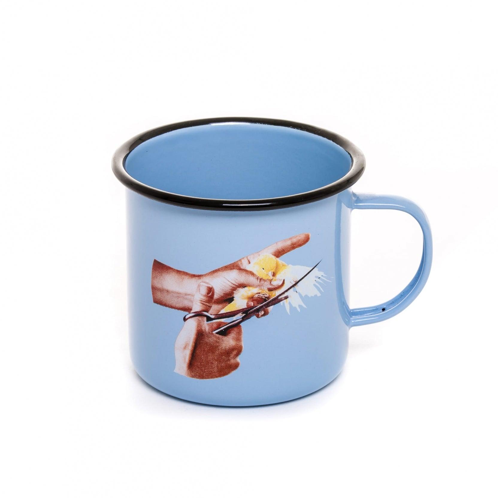 Enamel mug BIRD blue - Eye on Design