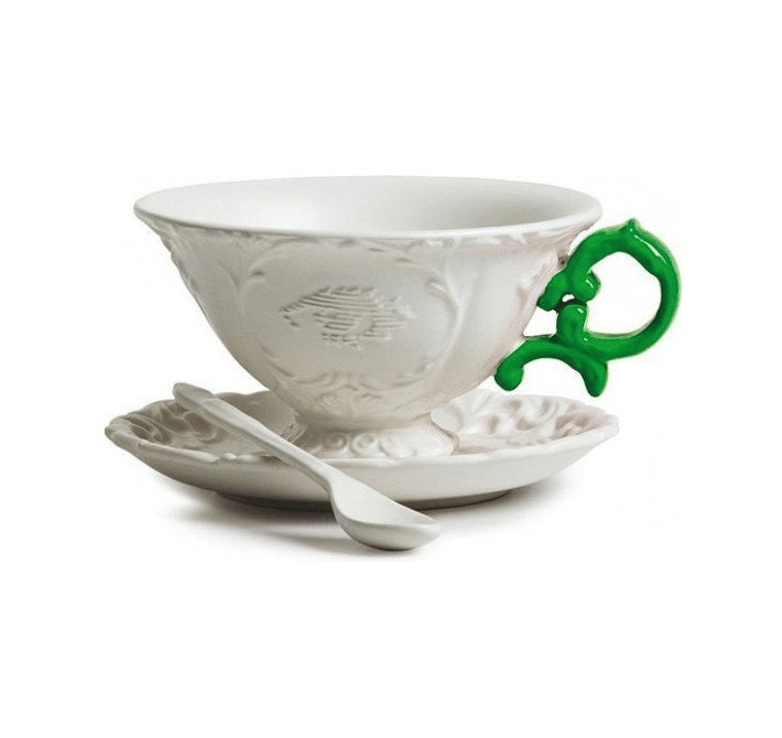 Cup with spoon and saucer I-WARES I-TEA green