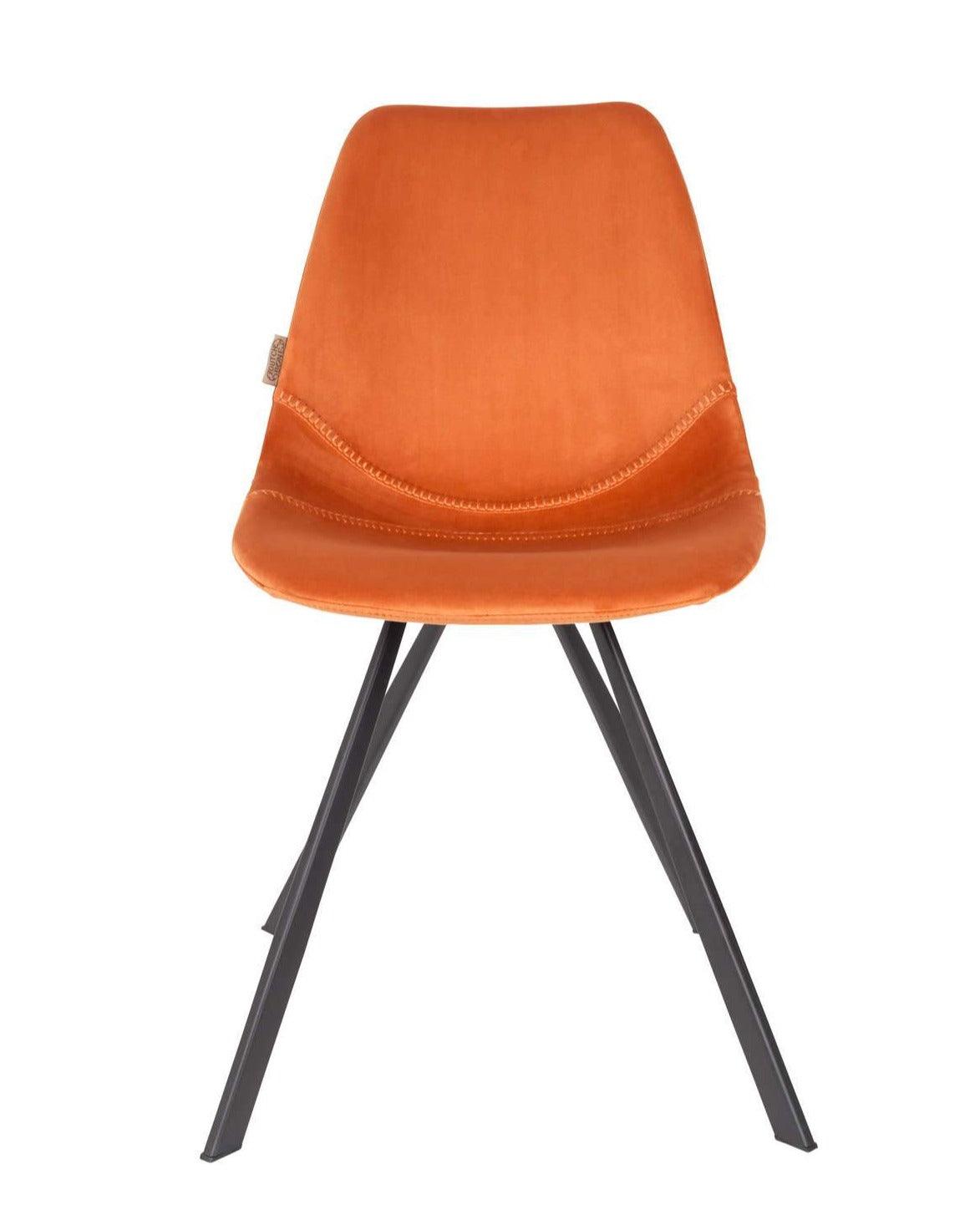 FRANKY VELVET orange chair, Dutchbone, Eye on Design