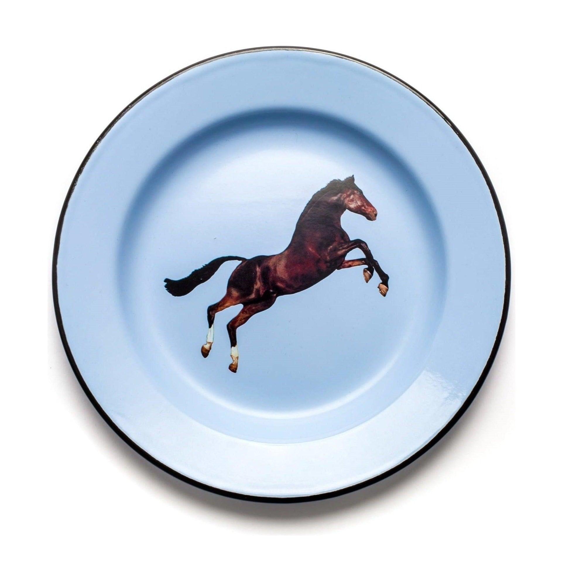 HORSE blue enamel plate - Eye on Design