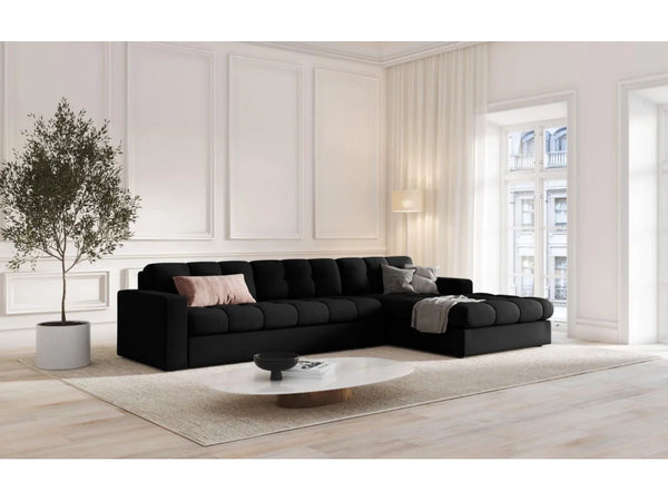 4-seater right sofa bed JUSTIN black