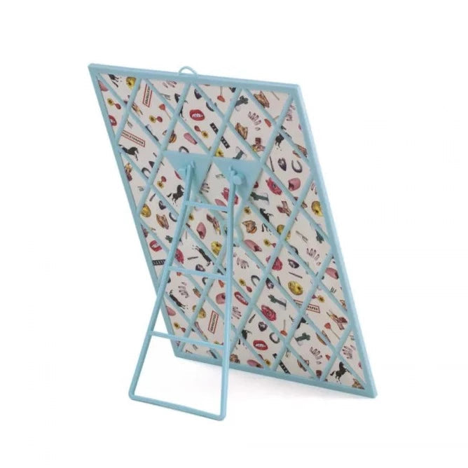 SAWS mirror with blue frame