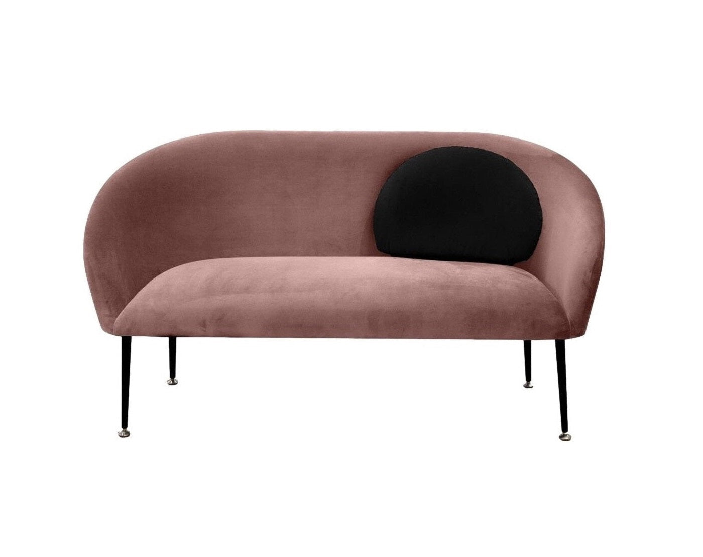 PLUM sofa in dirty pink with black cushion, Happy Barok, Eye on Design