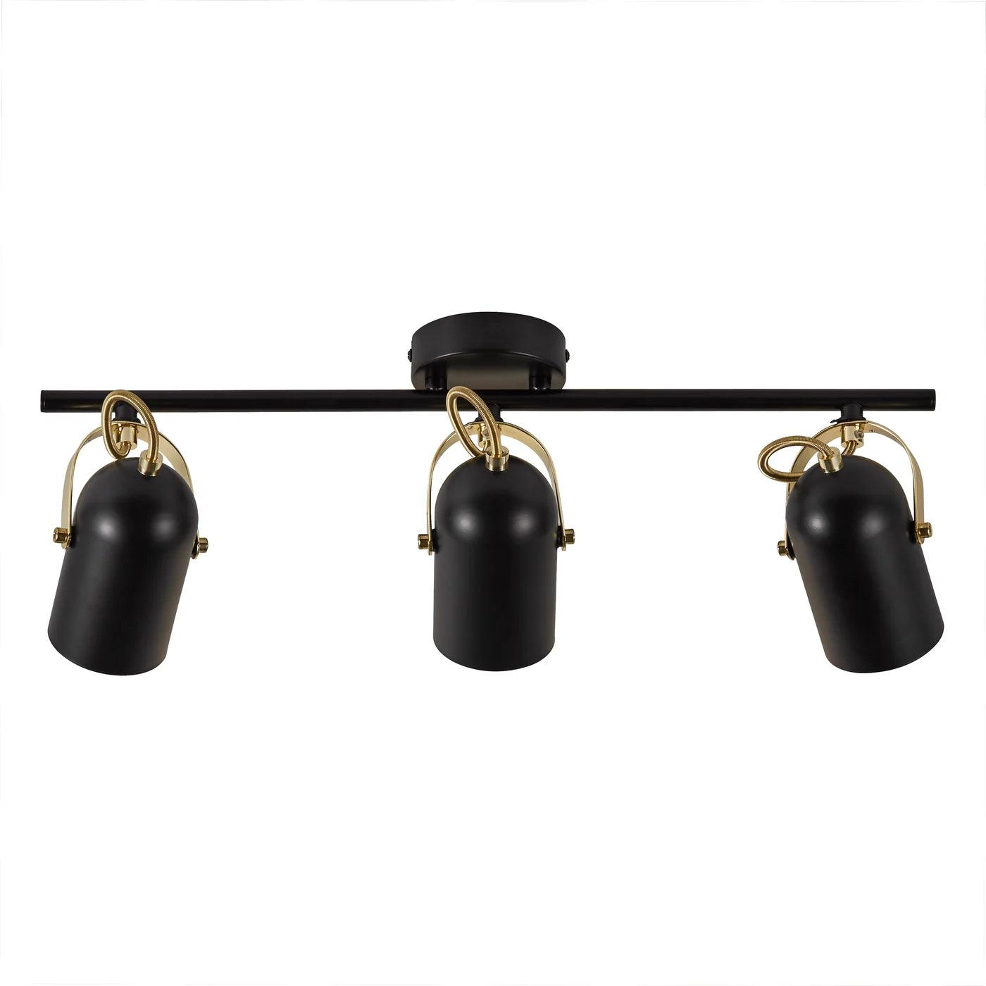 LOTUS TRIO ceiling lamp black with gold details - Eye on Design