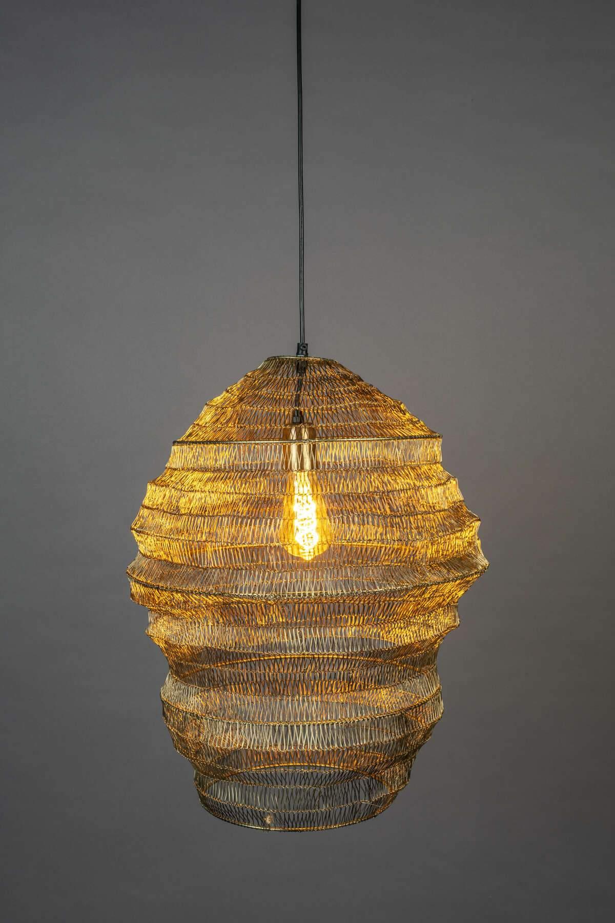 LUCA L pendant lamp brass, Dutchbone, Eye on Design