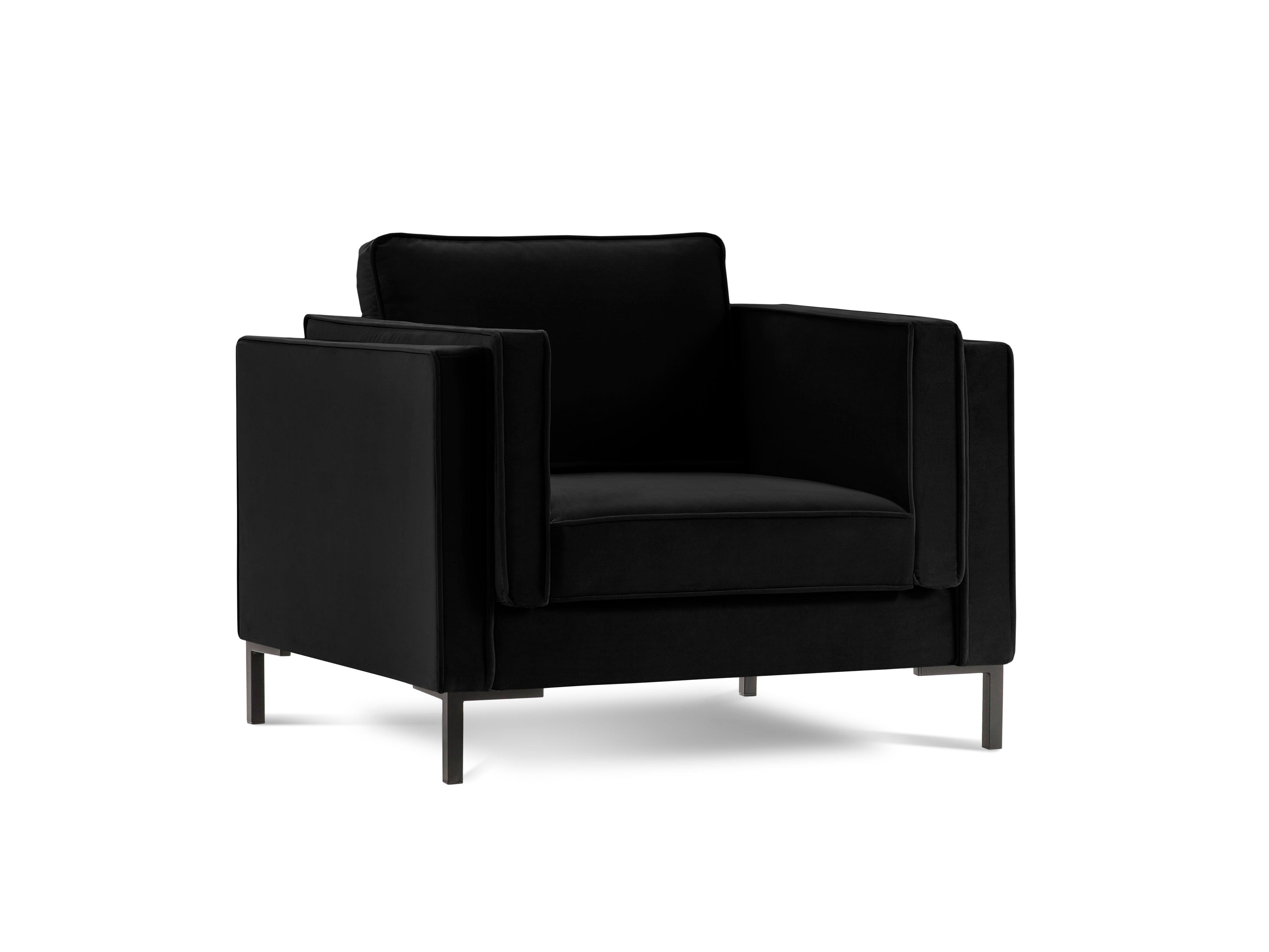 LUIS black velvet armchair with black base - Eye on Design