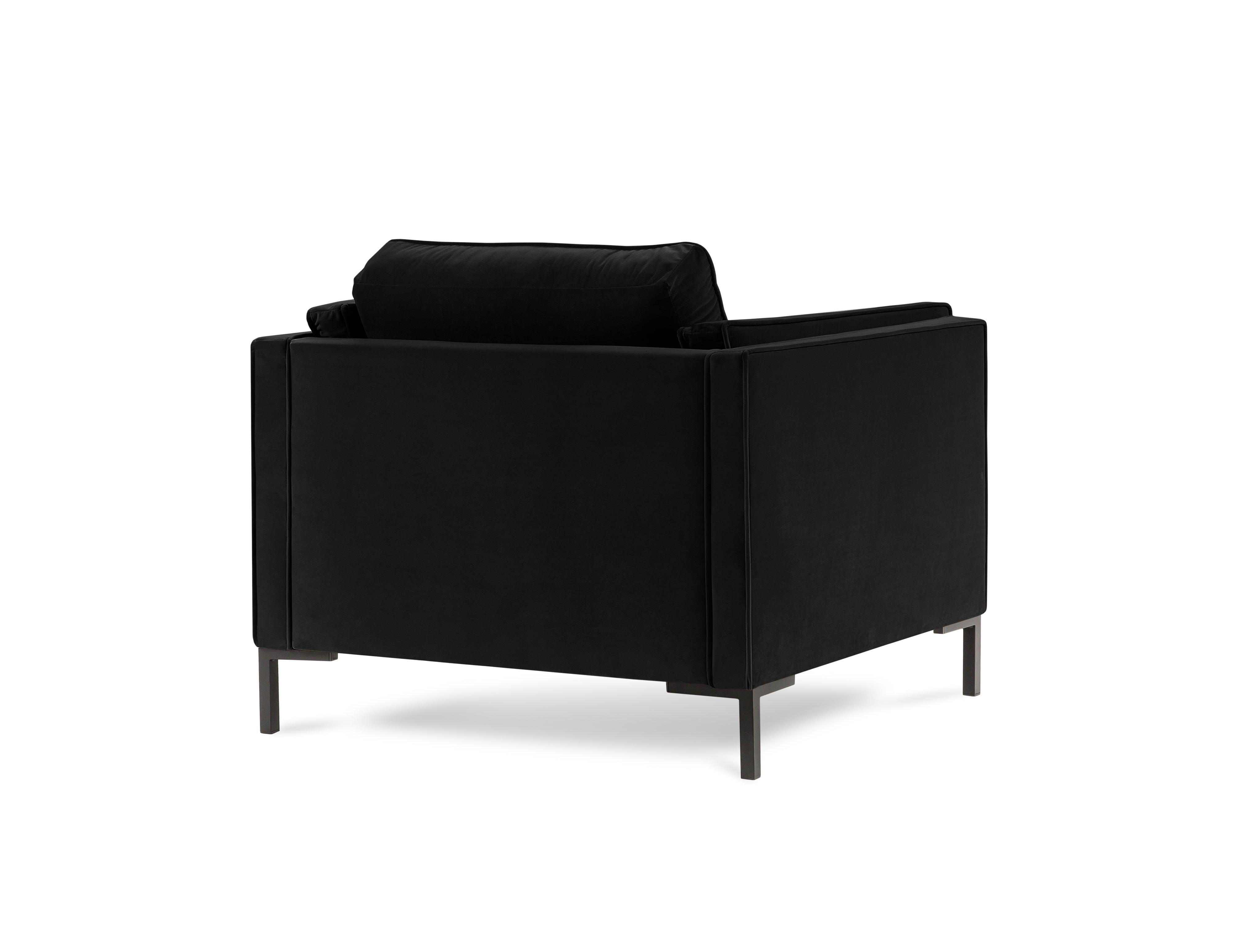 LUIS black velvet armchair with black base - Eye on Design