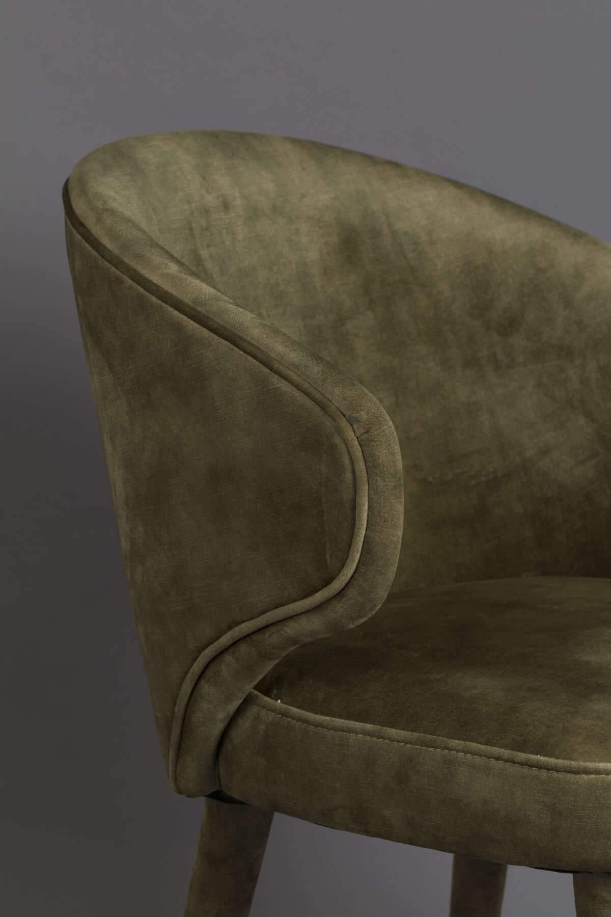 LUNAR VELVET chair green, Dutchbone, Eye on Design