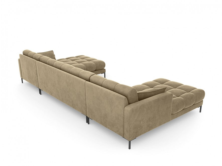 Panoramic sofa with armrests