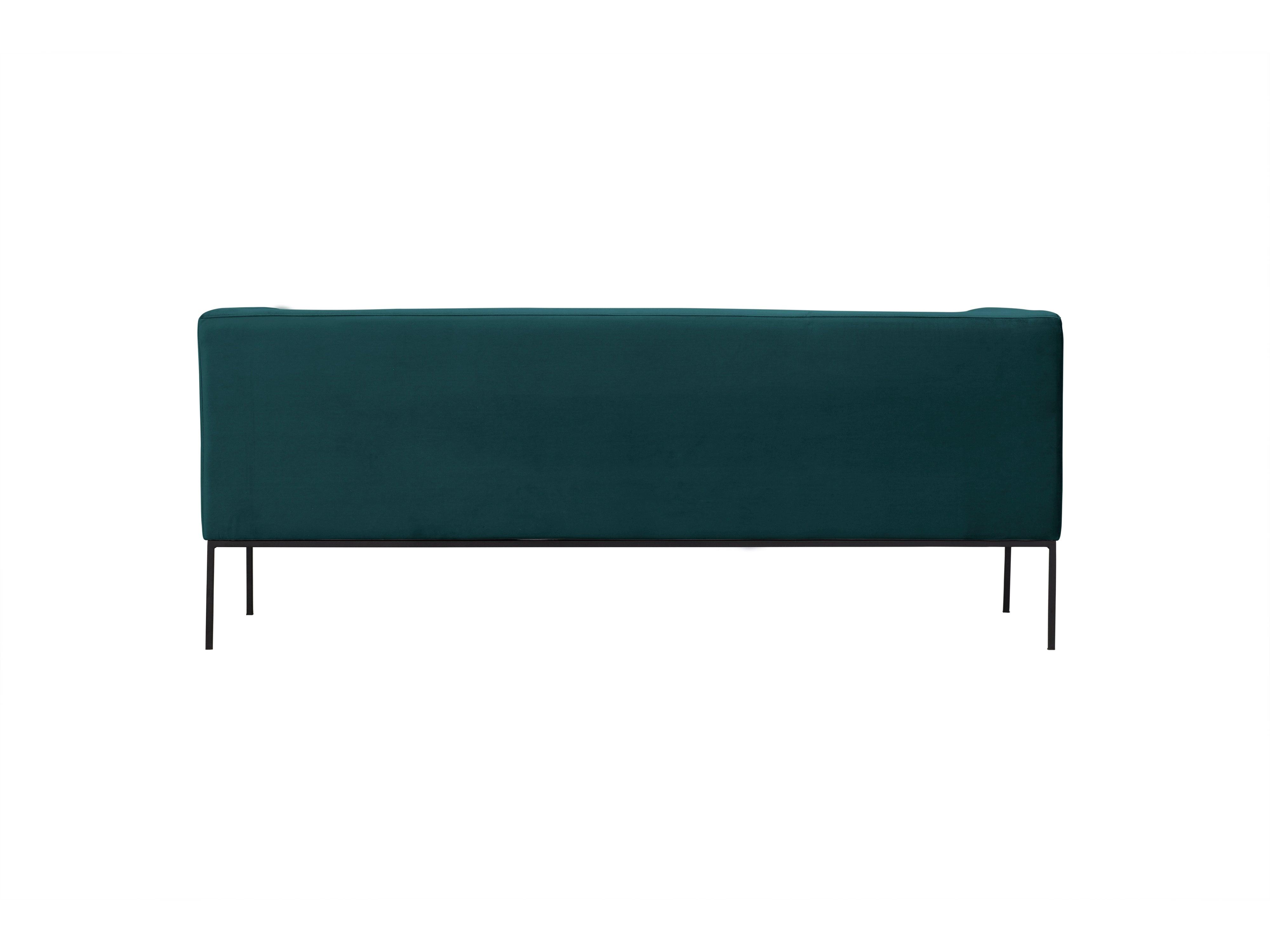 Velvet Sofa, "Neptune", 3 Seats, 195x79x76
 ,Petrol,Black Metal Frame, Windsor & Co, Eye on Design