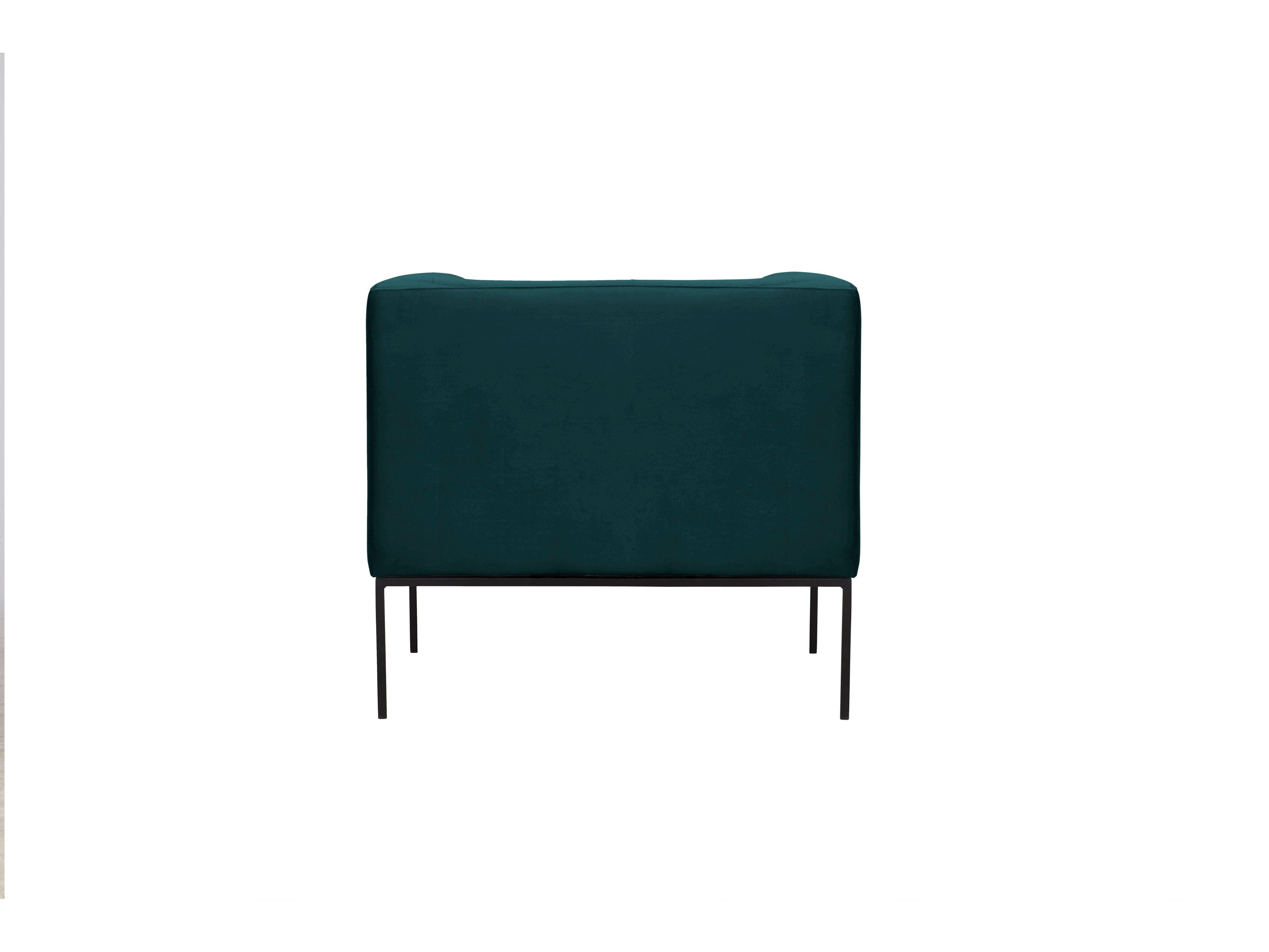 Velvet Armchair, "Neptune", 1 Seat, 85x79x76
 ,Petrol,Black Metal Frame, Windsor & Co, Eye on Design