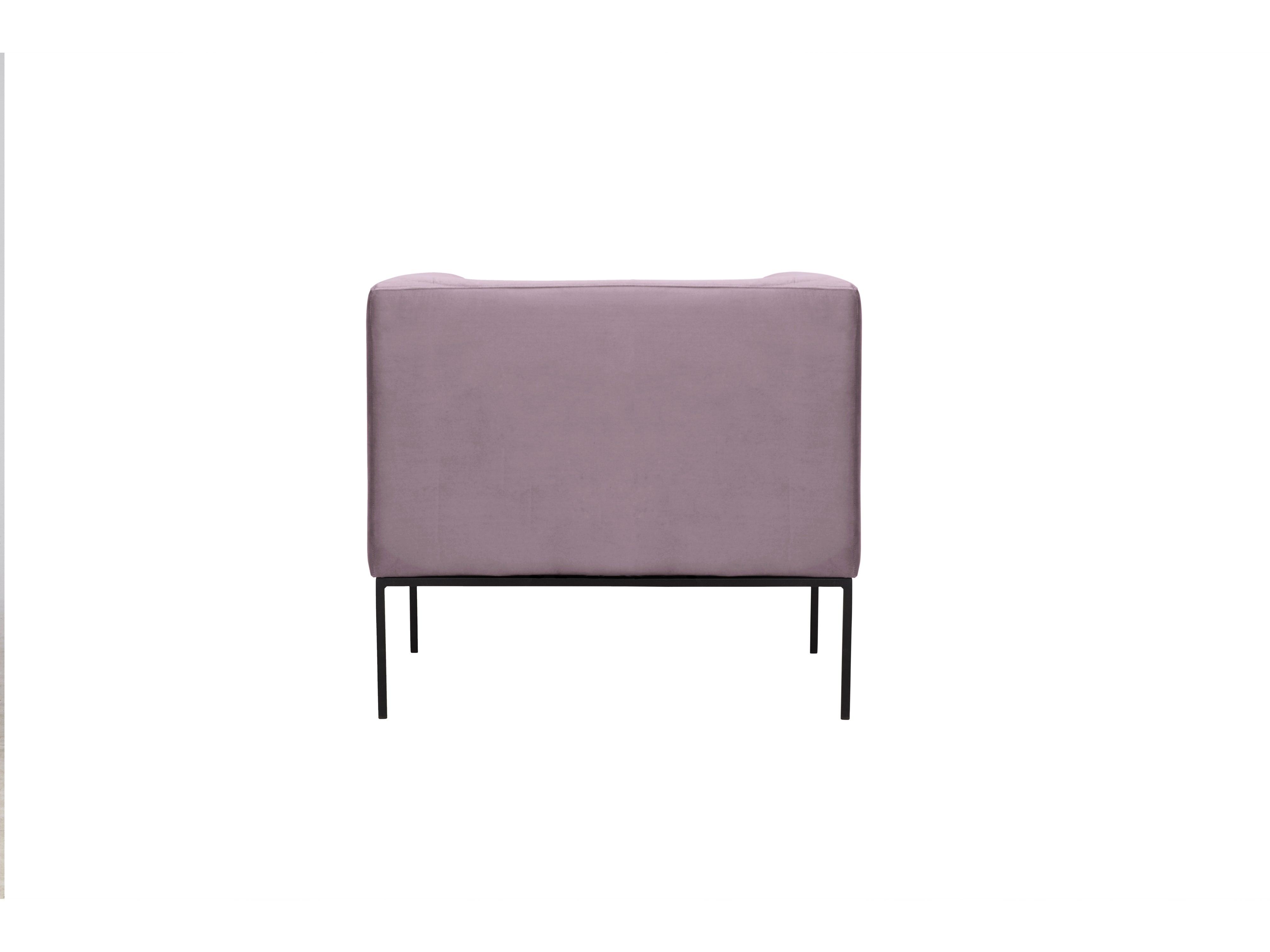 Velvet Armchair, "Neptune", 1 Seat, 85x79x76
 ,Pink,Black Metal Frame, Windsor & Co, Eye on Design