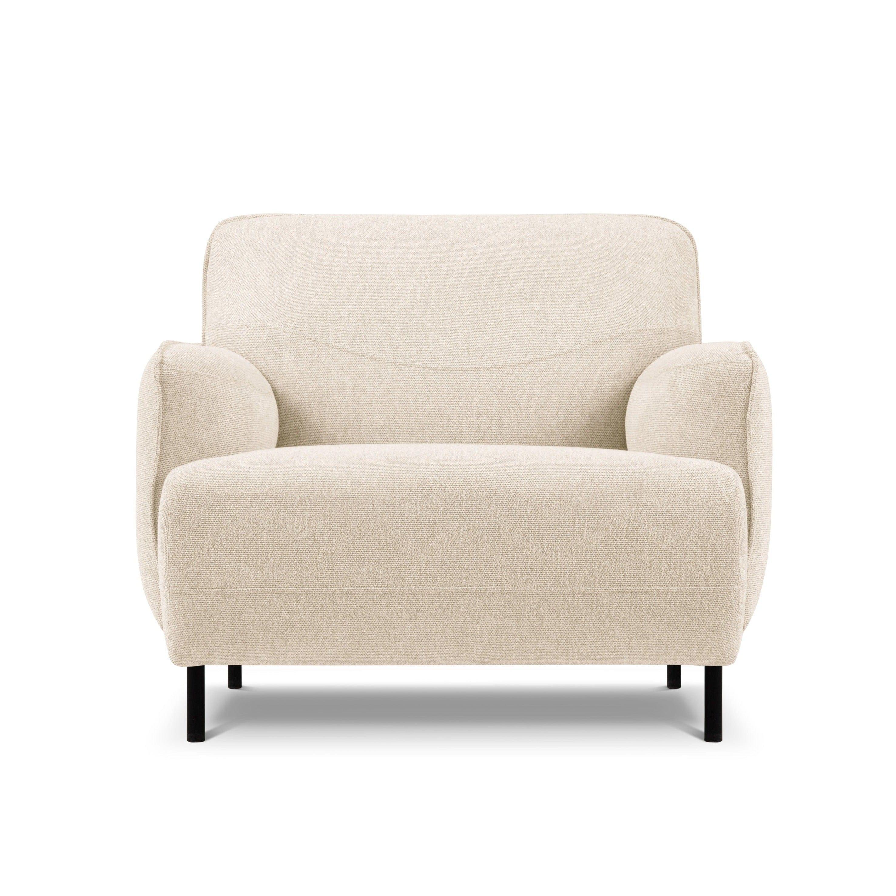 Armchair, "Neso", 1 Seat, 88x90x76
 ,Beige,Black Metal, Windsor & Co, Eye on Design