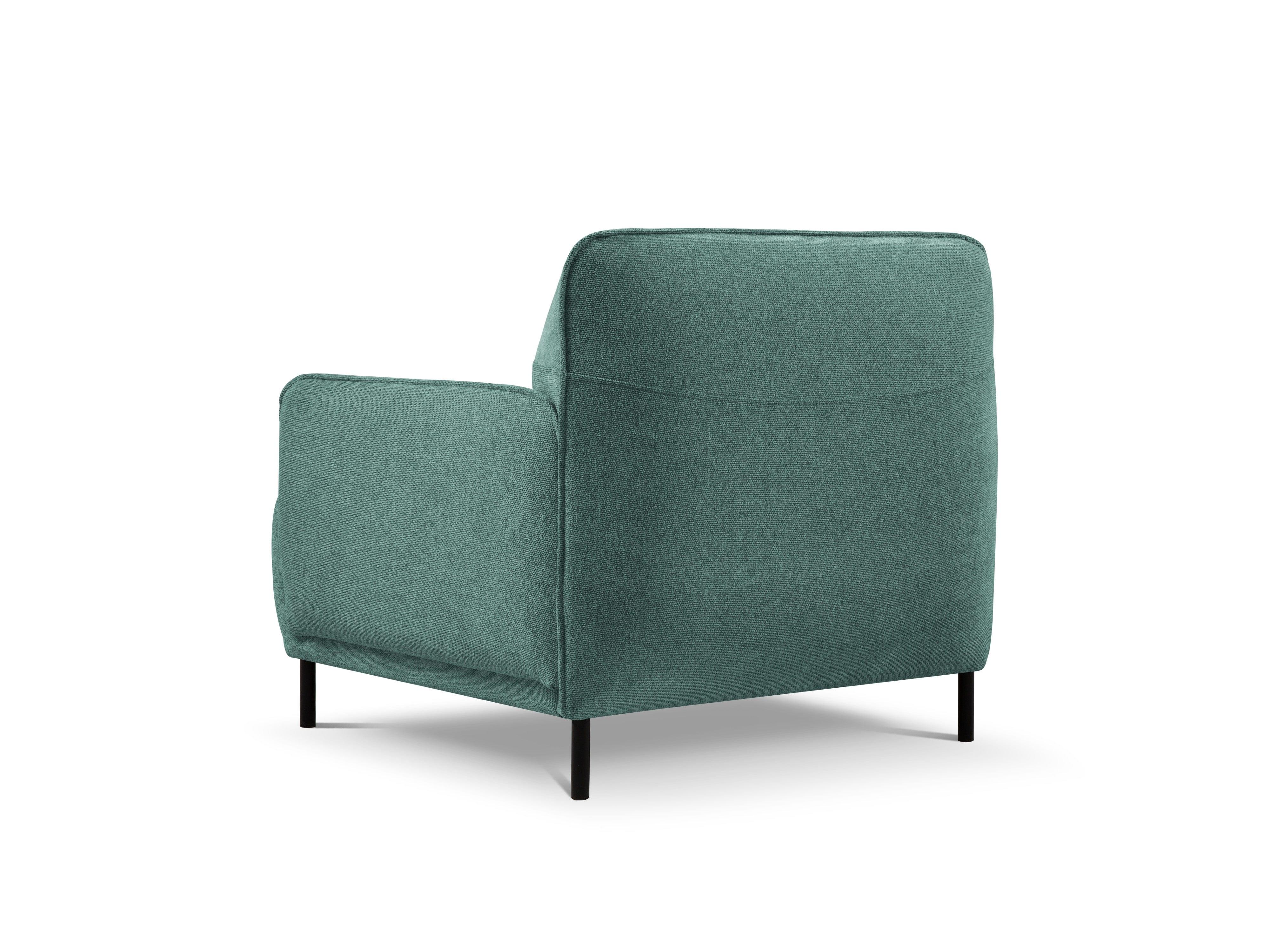 Armchair, "Neso", 1 Seat, 88x90x76
 ,Turquoise,Black Metal, Windsor & Co, Eye on Design