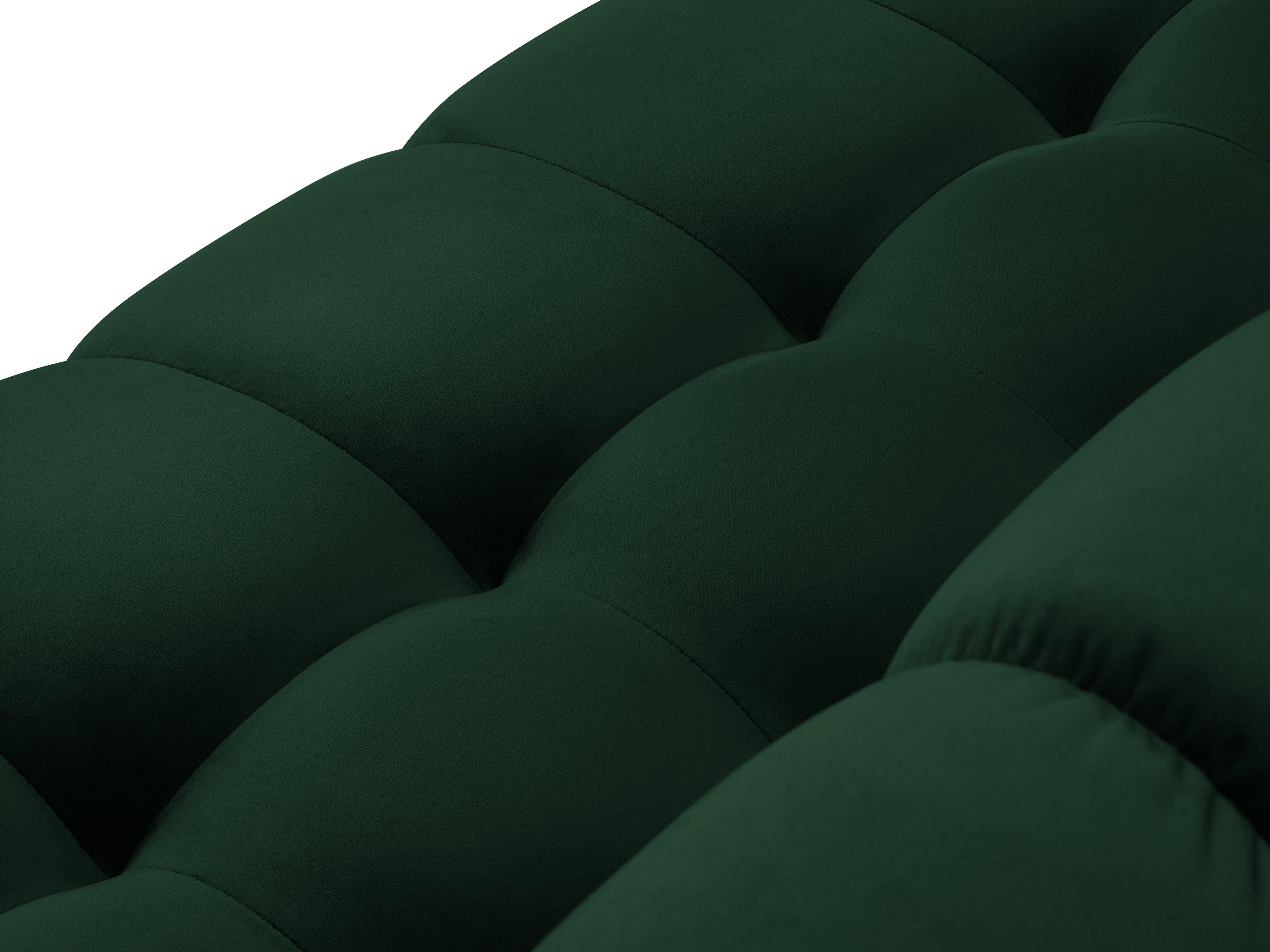 Panoramic velvet sofa 9-seater BALI bottle green with gold base - Eye on Design